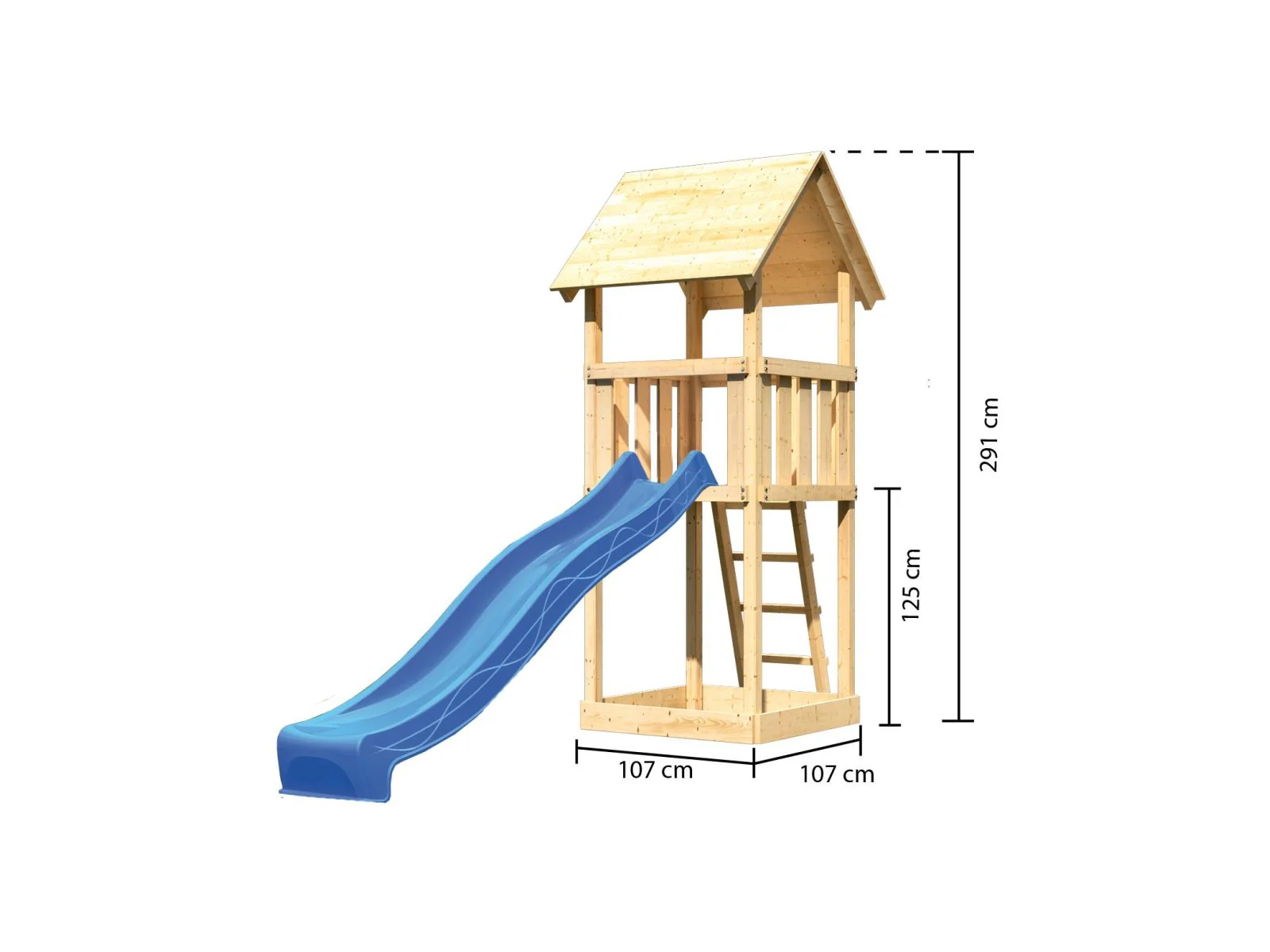 Karibu Spielturm Lotti Set mit Wellenrutsche in blau - Image 2