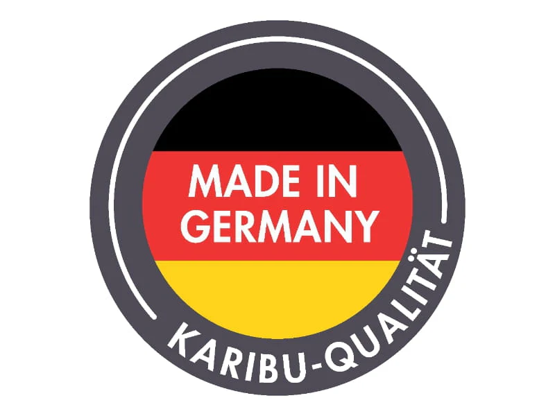 Karibu Stelzenhaus Fidel grau + Rutsche rot + Doppelschaukelanbau + Klettergerüst und Netzrampe - Image 10