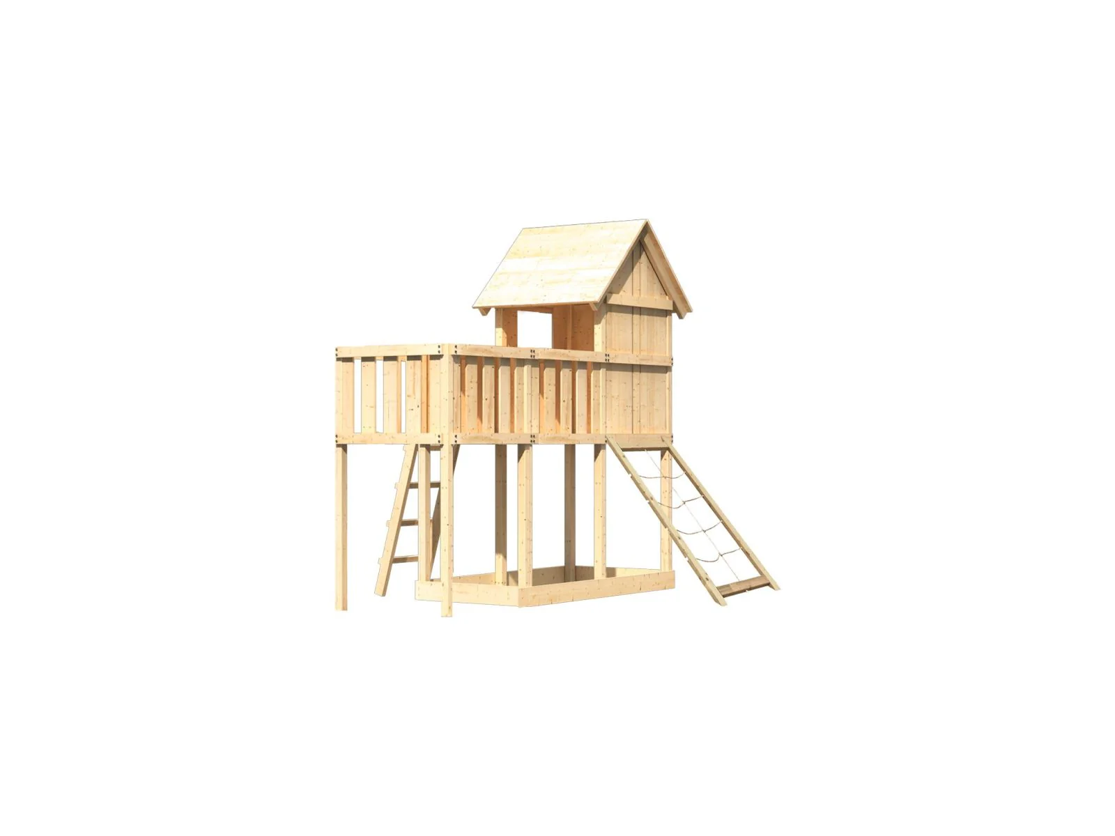 Karibu Stelzenhaus Frieda + Anbauplattform + Netzrampe - Image 4