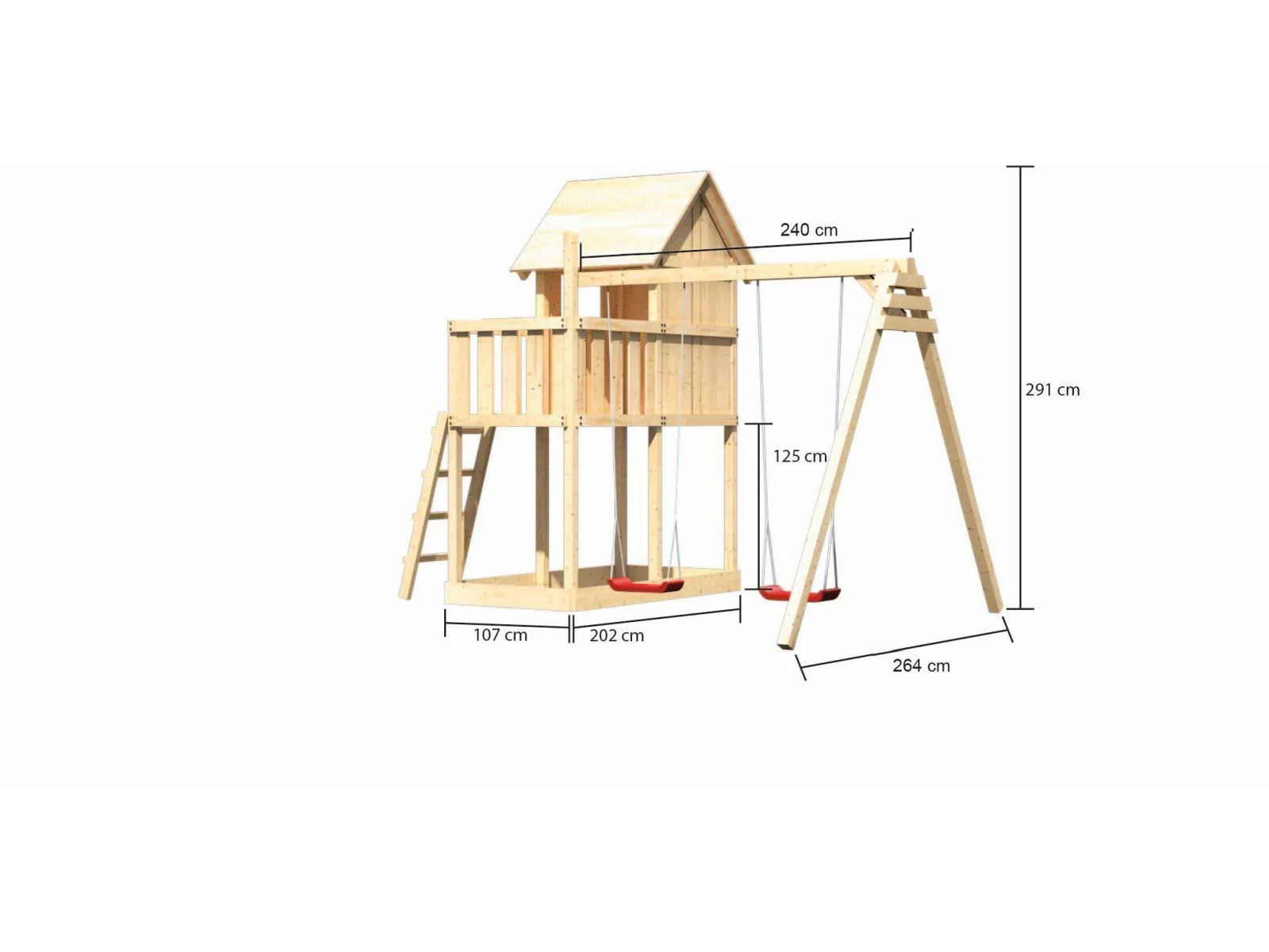 Karibu Stelzenhaus Frieda + Doppelschaukel - Image 2