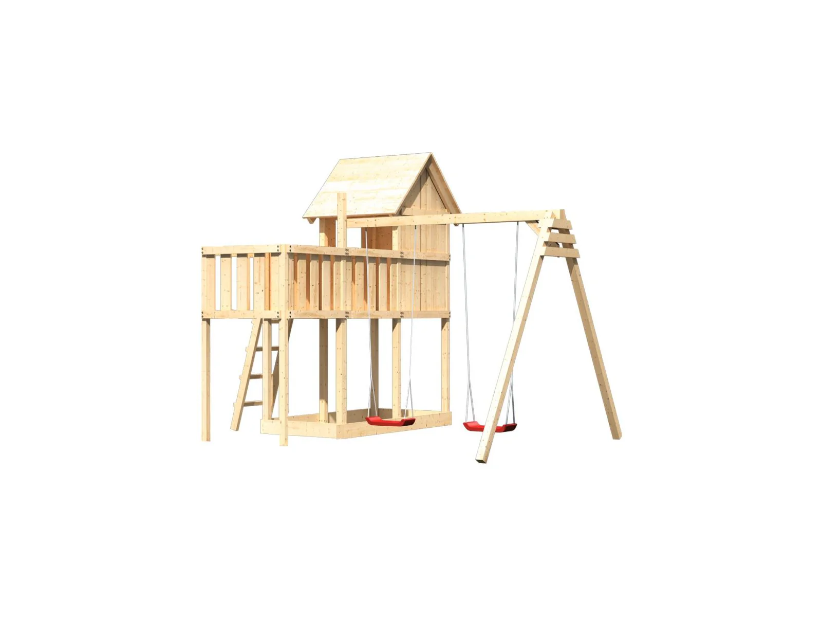 Karibu Stelzenhaus Frieda + Doppelschaukel + Anbauplattform - Image 4