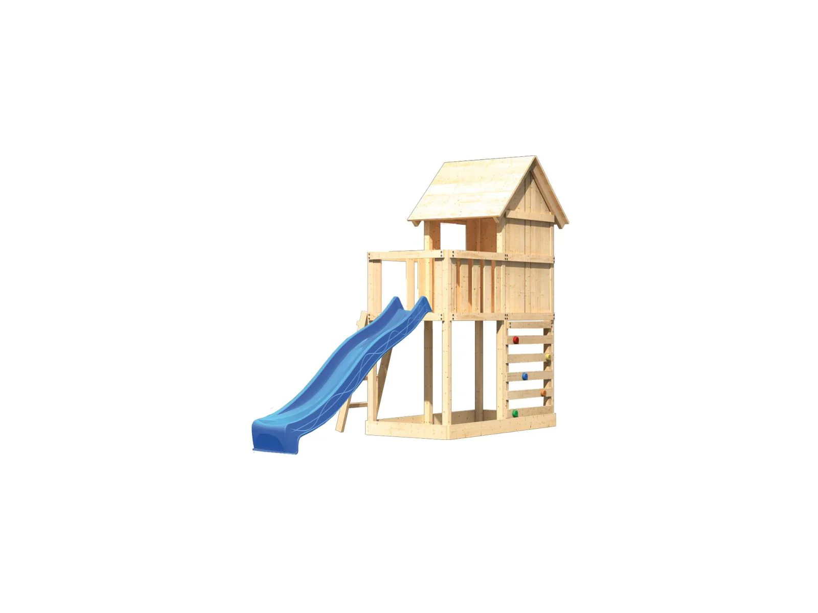 Karibu Stelzenhaus Frieda + Rutsche blau + Kletterwand - Image 4