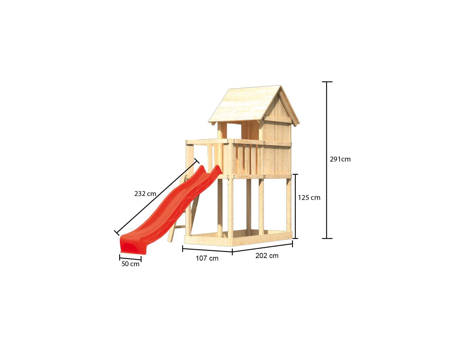 Karibu Stelzenhaus Frieda + Rutsche rot - Image 3