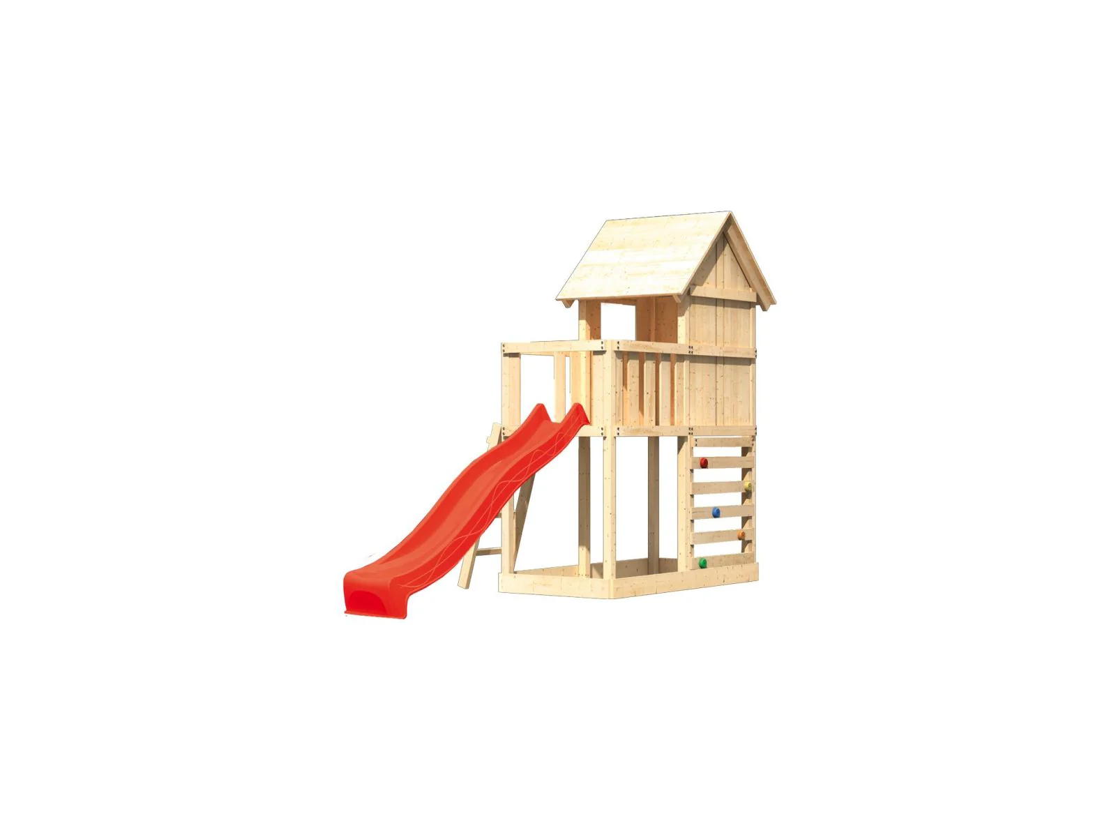 Karibu Stelzenhaus Frieda + Rutsche rot + Kletterwand - Image 4