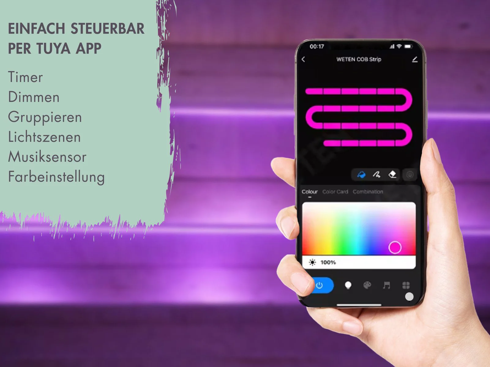 Karibu WM Pavillon Außenküche M, inkl. 2x 5m LED RGB Streifen - Image 8