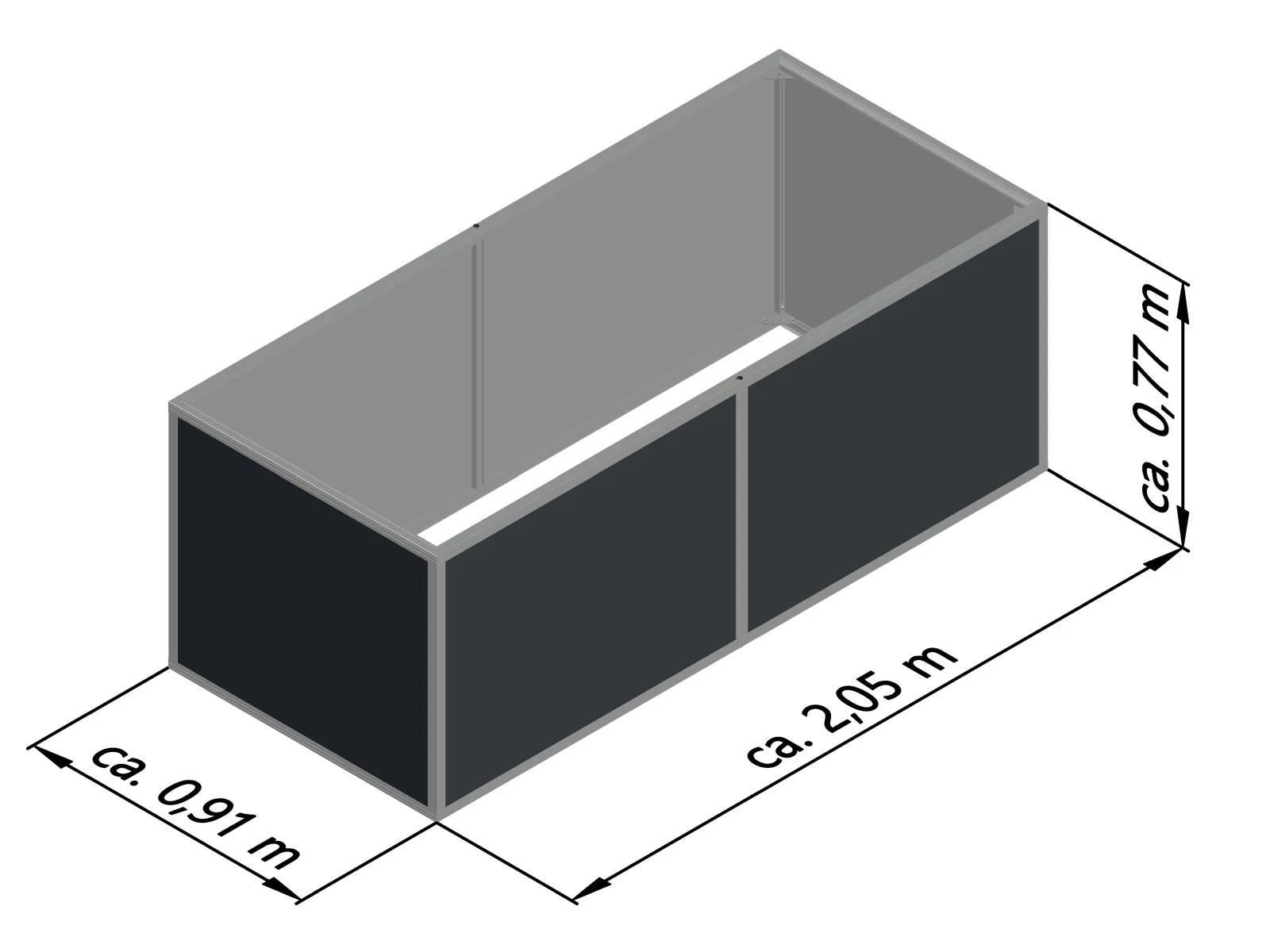 KGT Aluminium-Hochbeet 210, pressblank - Image 3