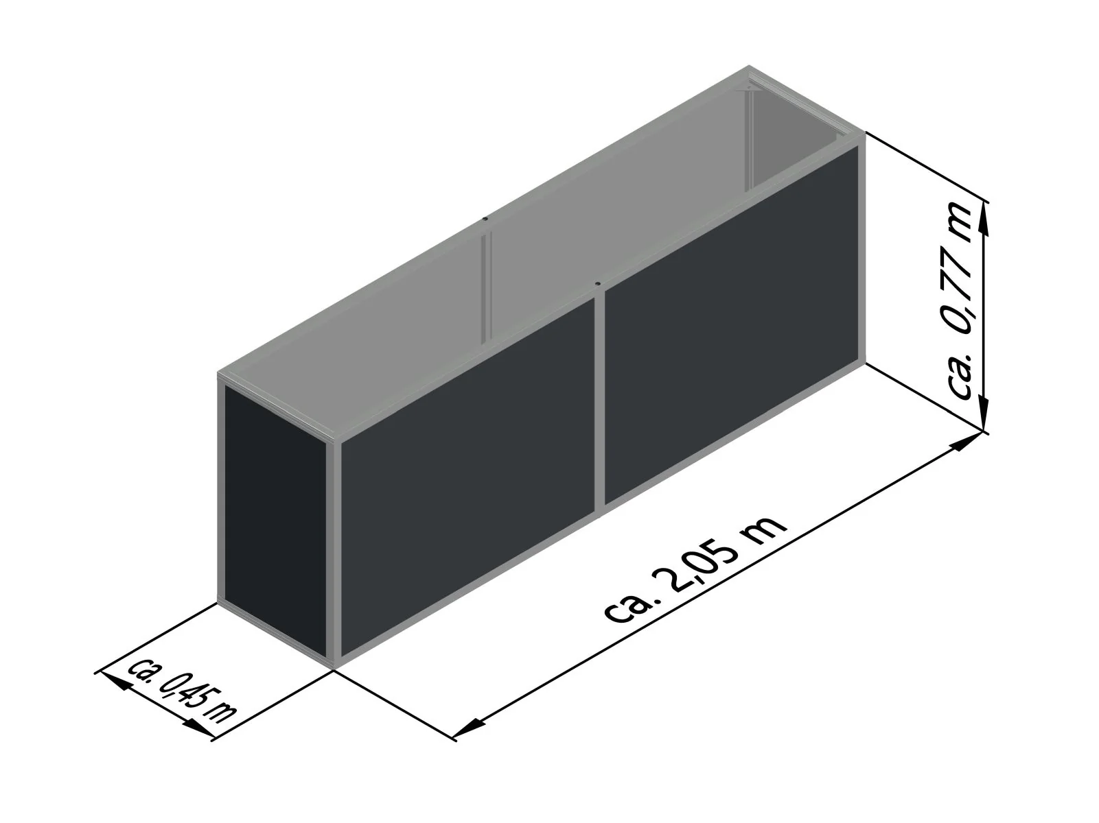 KGT Aluminium-Hochbeet 210 small, anthrazit-grau - Image 3