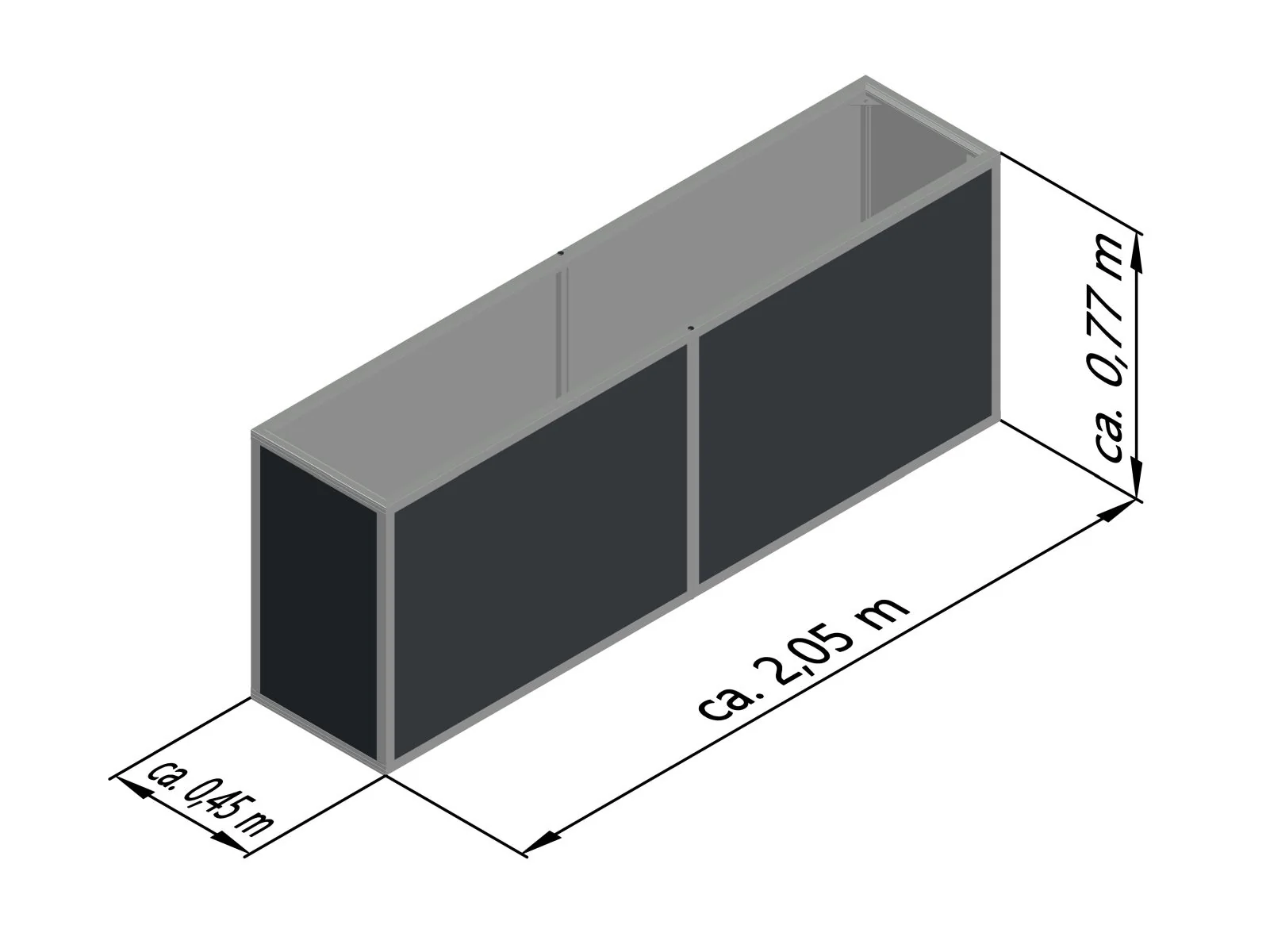 KGT Aluminium-Hochbeet 210 small, pressblank - Image 3