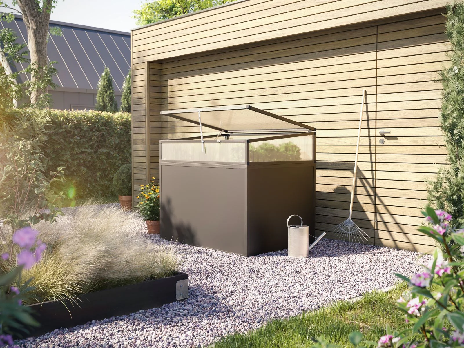 KGT Frühbeetaufsatz für Aluminium-Hochbeet 130, anthrazit-grau - Image 2