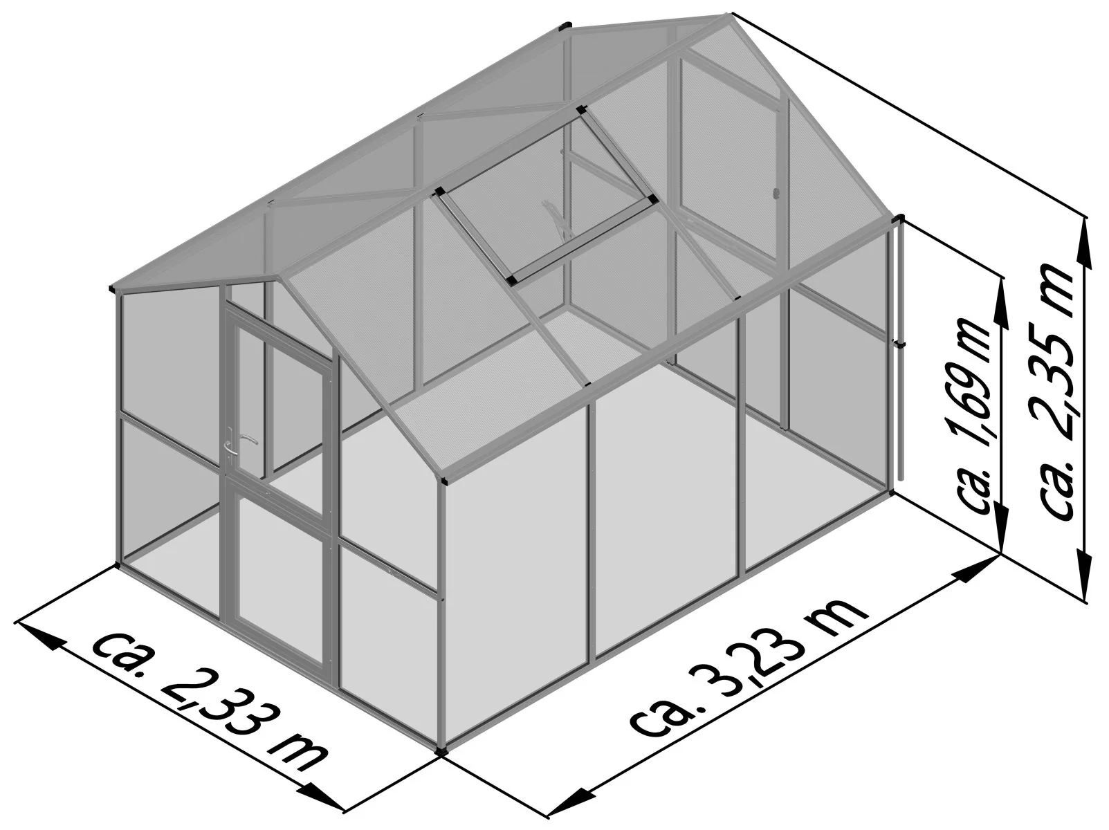 KGT Gewächshaus Aptasia III, ESG + HKP, anthrazit-grau - Image 10