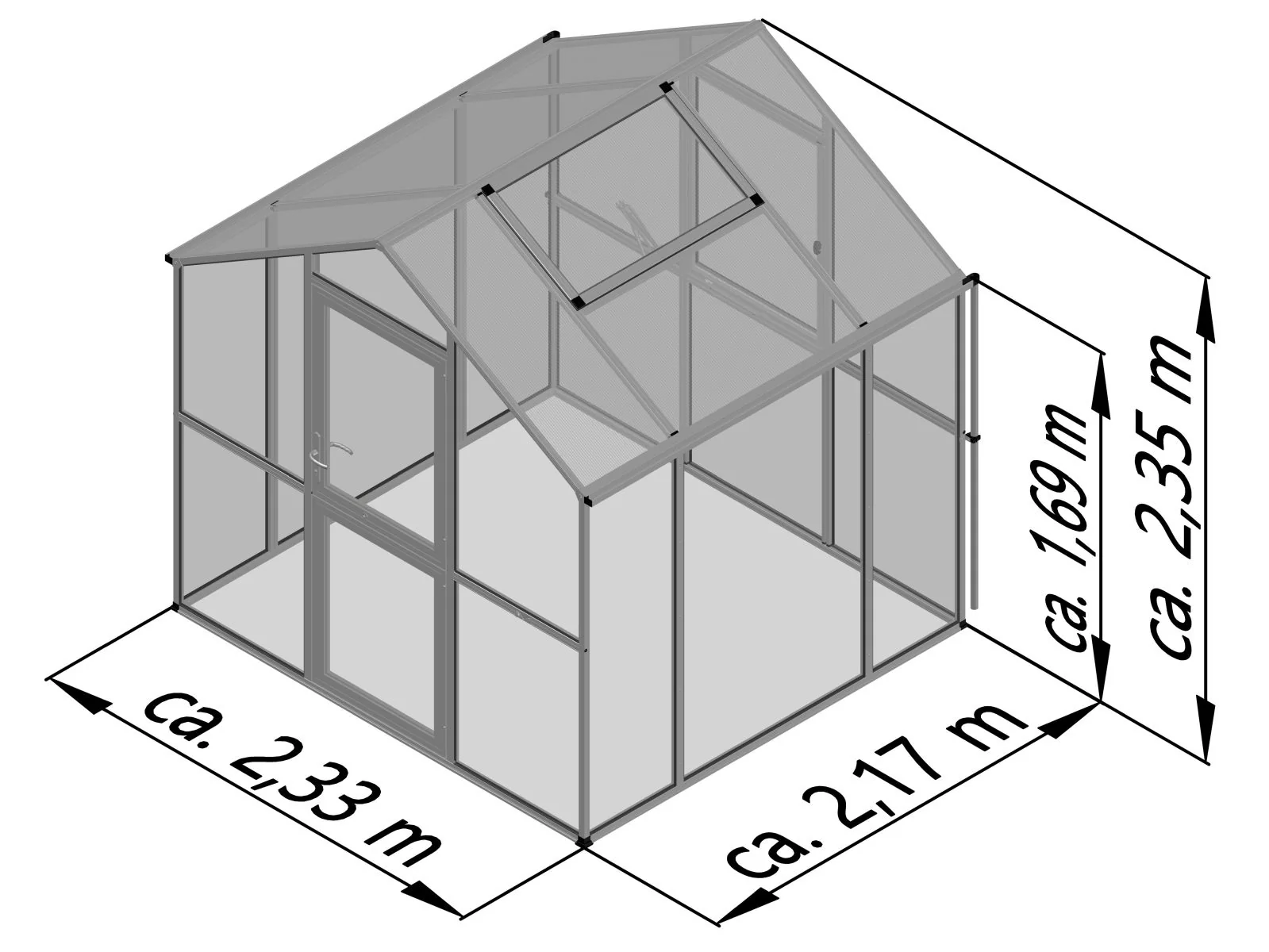 KGT Gewächshaus Aptasia III small, ESG, anthrazit-grau - Image 7
