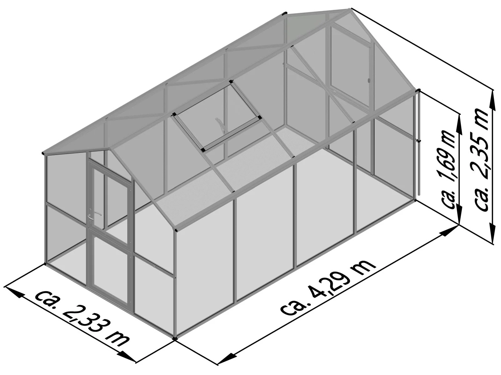 KGT Gewächshaus Aptasia IV, ESG, anthrazit-grau - Image 7