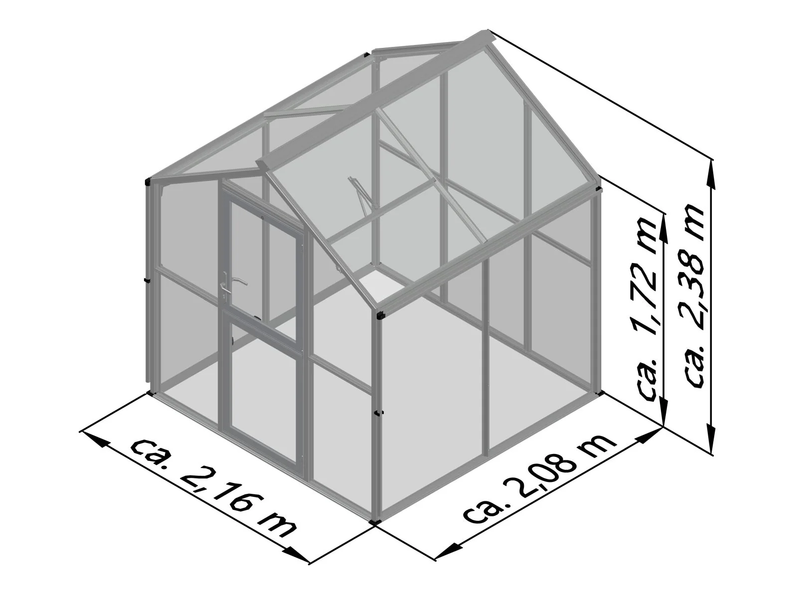 KGT Gewächshaus Galant II, ESG + HKP, tannengrün - Image 3