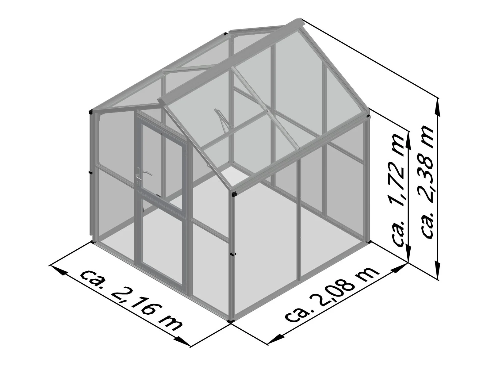 KGT Gewächshaus Galant II, nur HKP, anthrazit-grau - Image 3