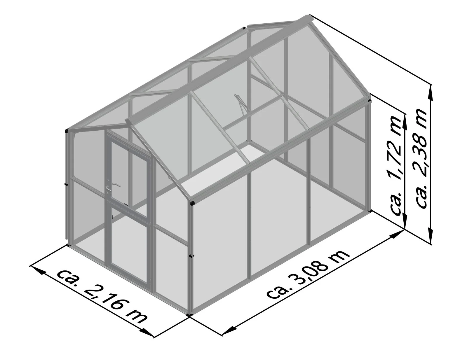 KGT Gewächshaus Galant III, nur HKP, anthrazit-grau - Image 3