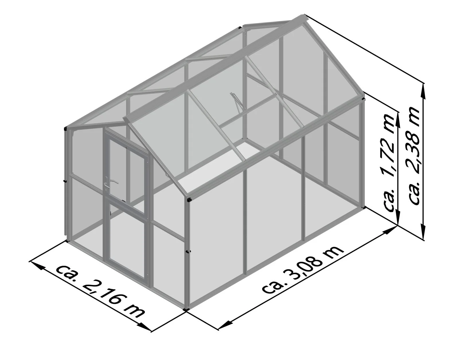 KGT Gewächshaus Galant III, nur HKP, tannengrün - Image 3