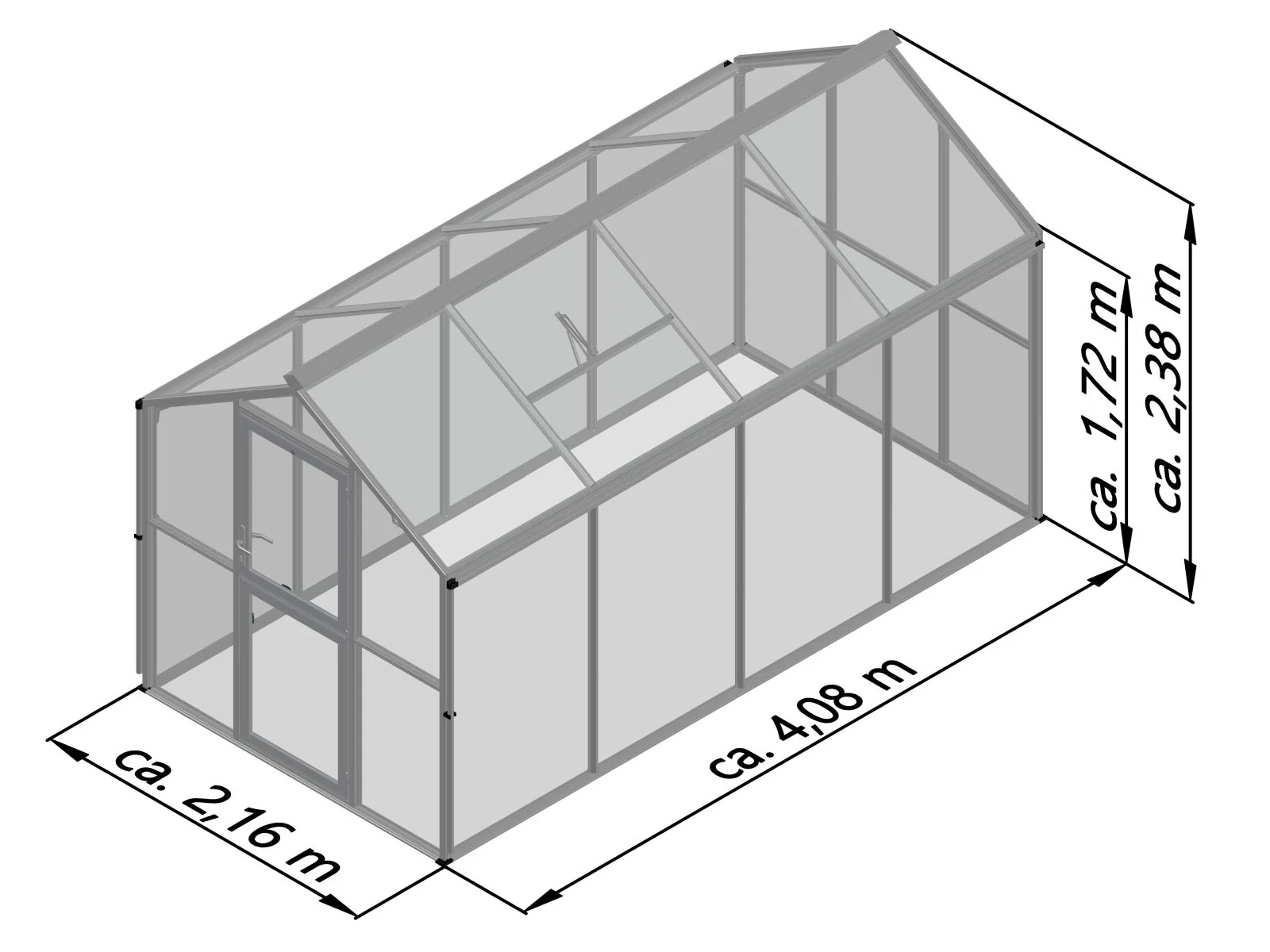 KGT Gewächshaus Galant IV, ESG + HKP, pressblank - Image 3