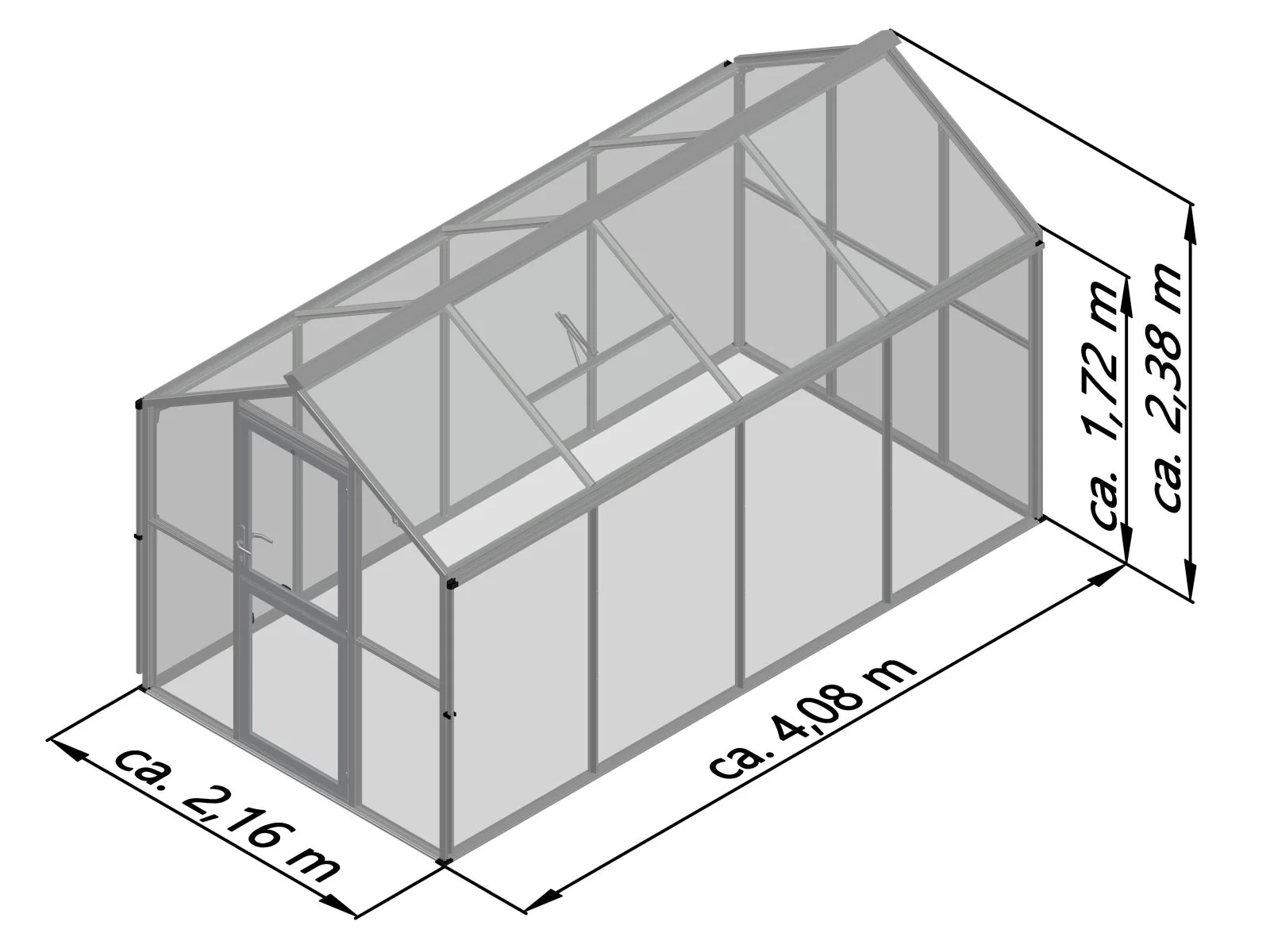 KGT Gewächshaus Galant IV, nur HKP, tannengrün - Image 3