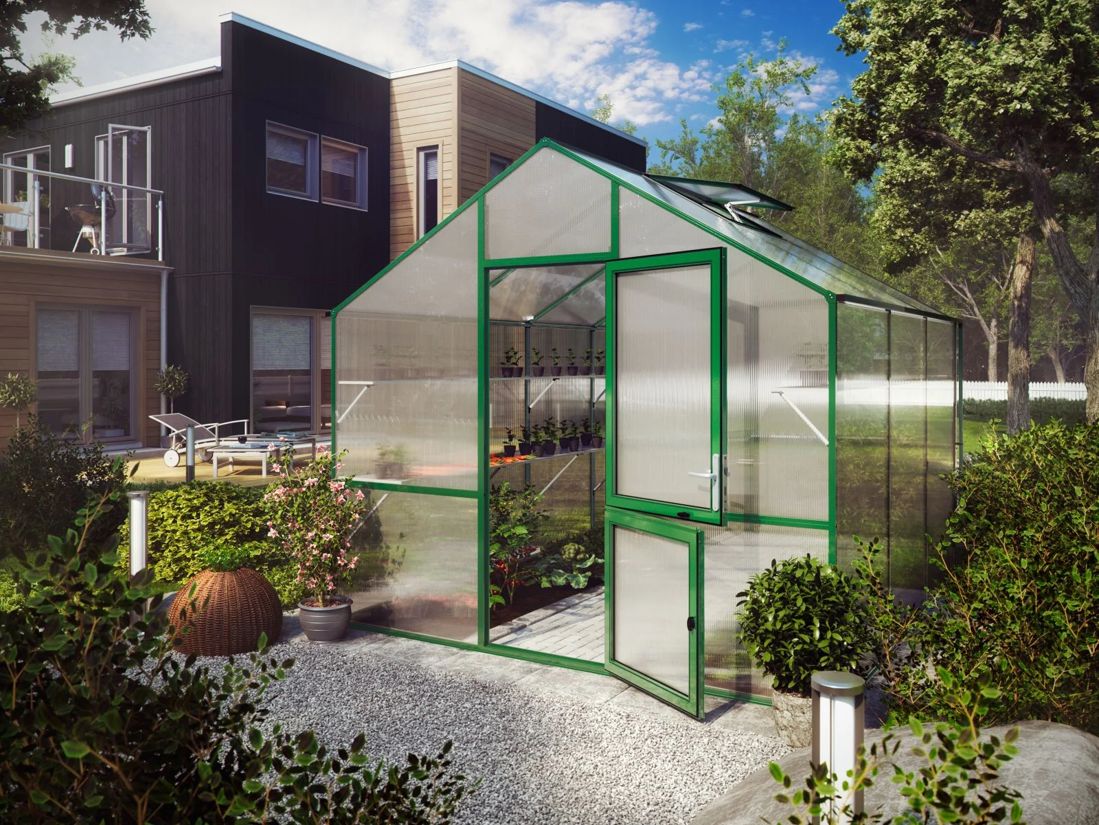 KGT Gewächshaus Lilie III, HKP 10 mm, moosgrün