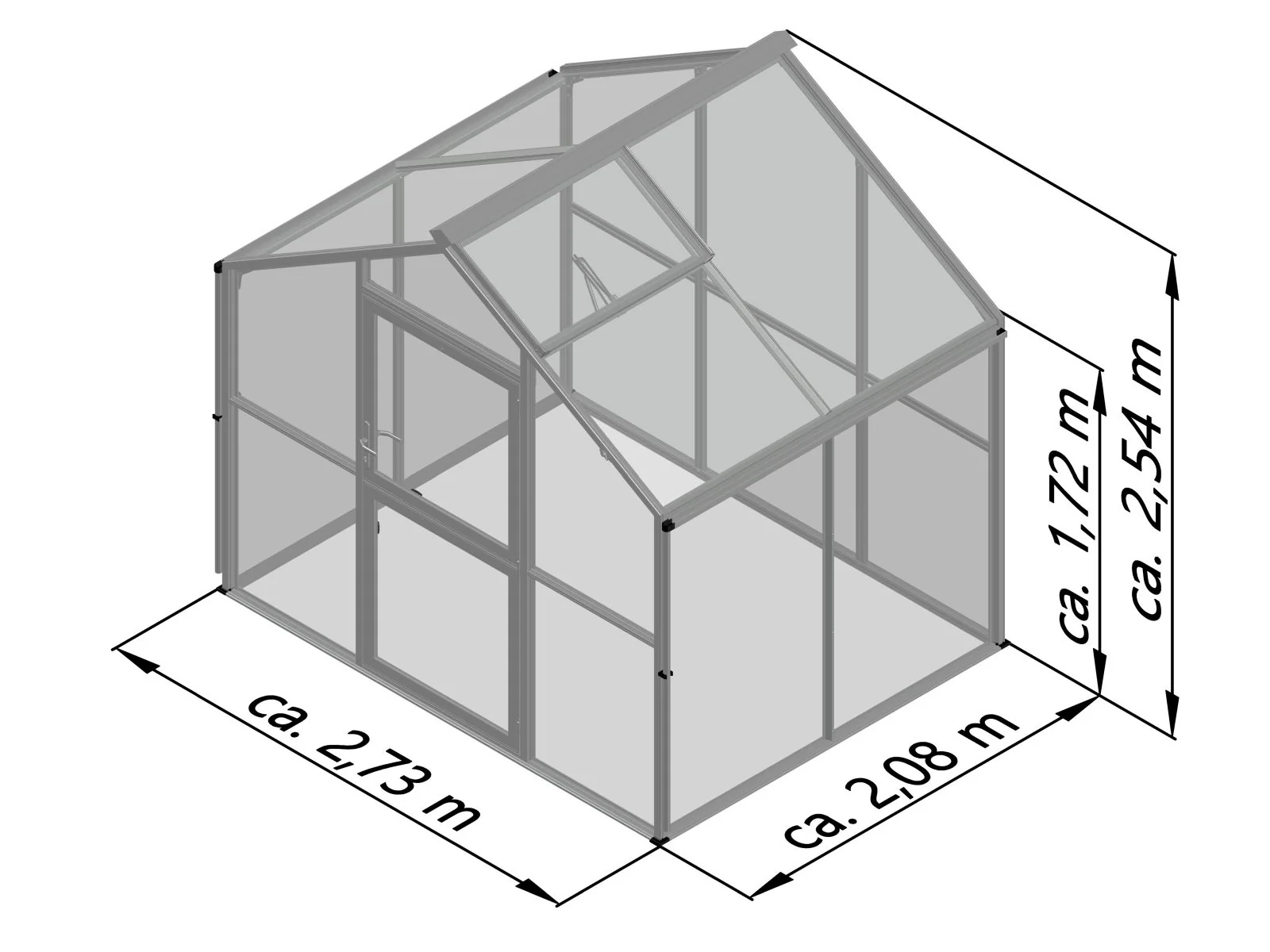 KGT Gewächshaus Novum II, ESG + HKP, anthrazit-grau - Image 3