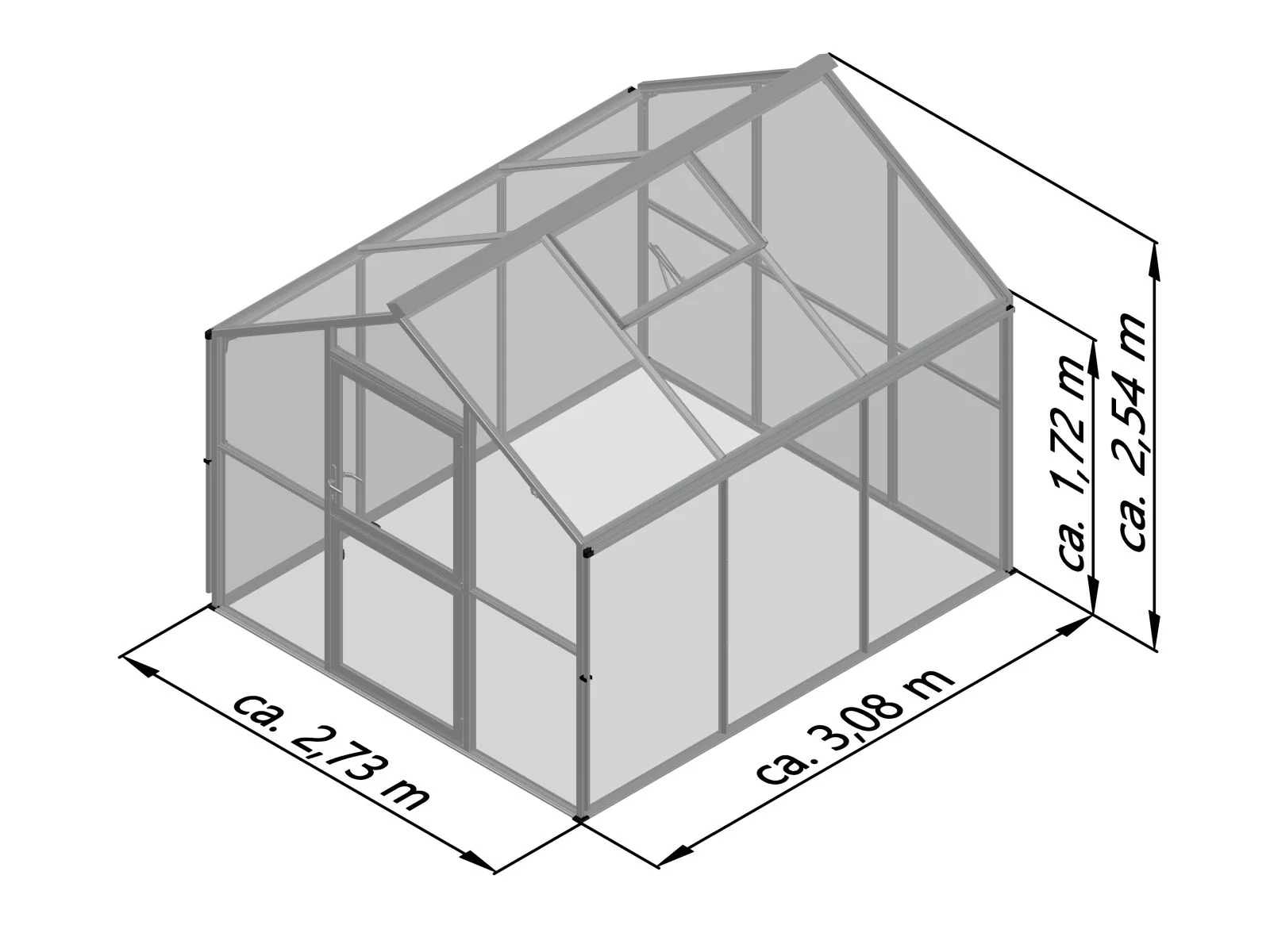 KGT Gewächshaus Novum III, ESG + HKP, tannengrün - Image 3