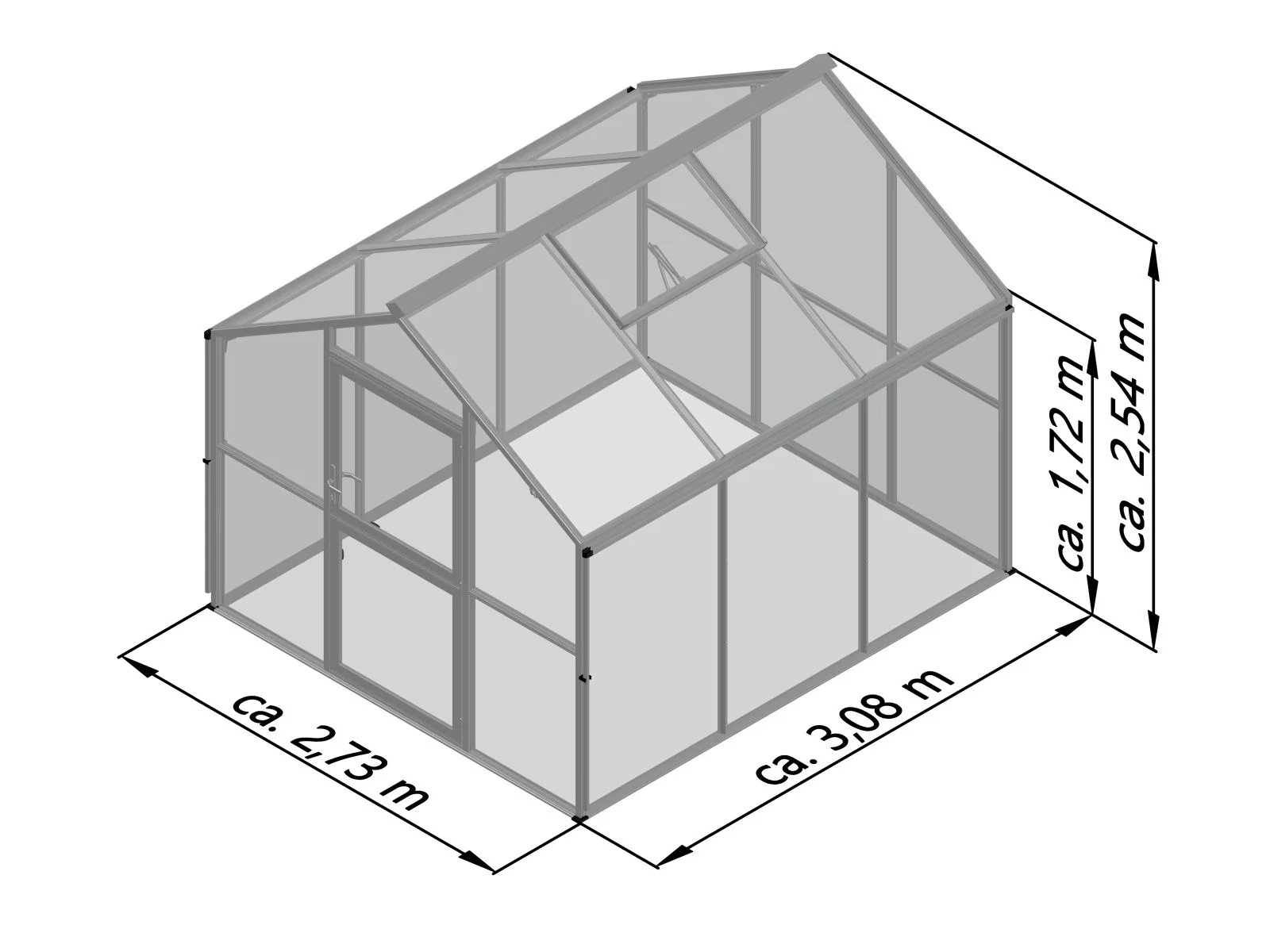 KGT Gewächshaus Novum III, nur HKP, anthrazit-grau - Image 3