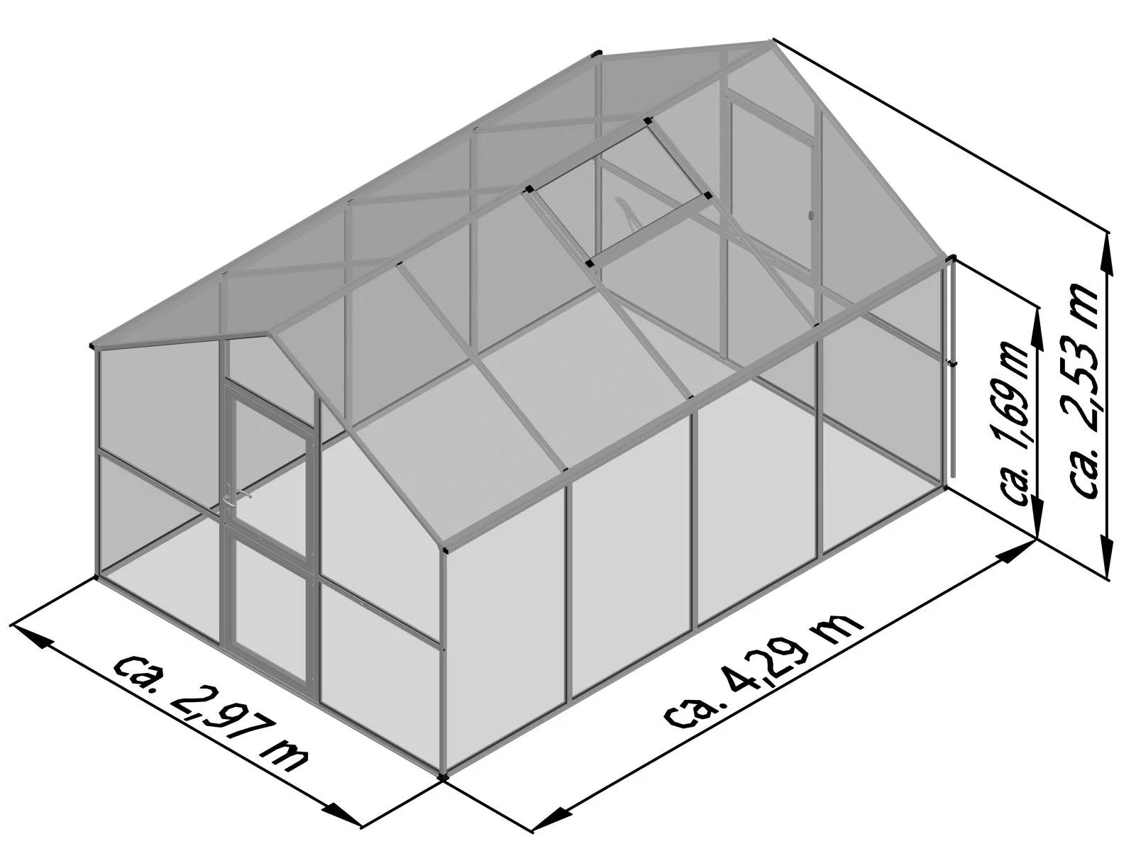 KGT Gewächshaus Ortasia IV, ESG + HKP, anthrazit-grau - Image 11