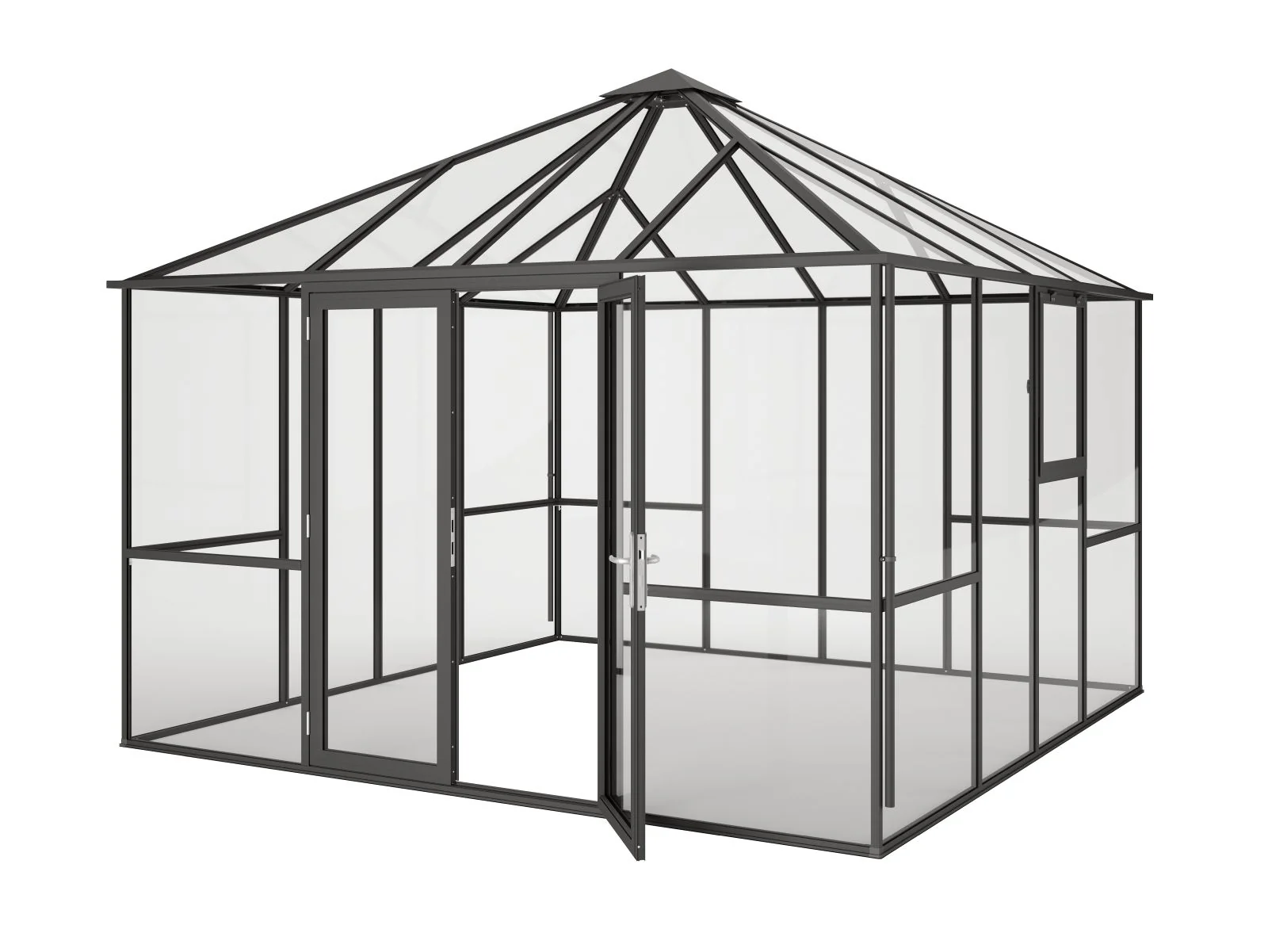 KGT Gewächshaus-Pavillon PaviLux 3,5 m, ESG, anthrazit-grau - Image 8