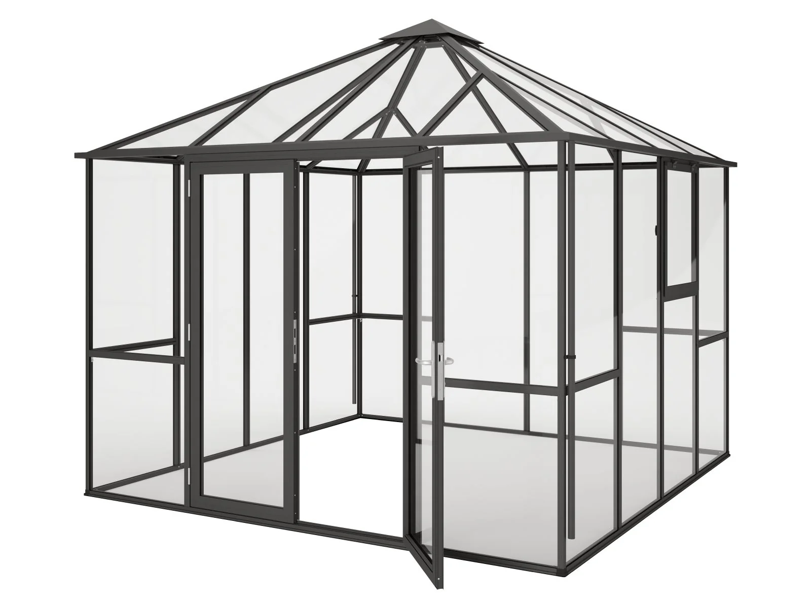KGT Gewächshaus-Pavillon PaviLux 3 m, ESG + HKP, anthrazit-grau - Image 8