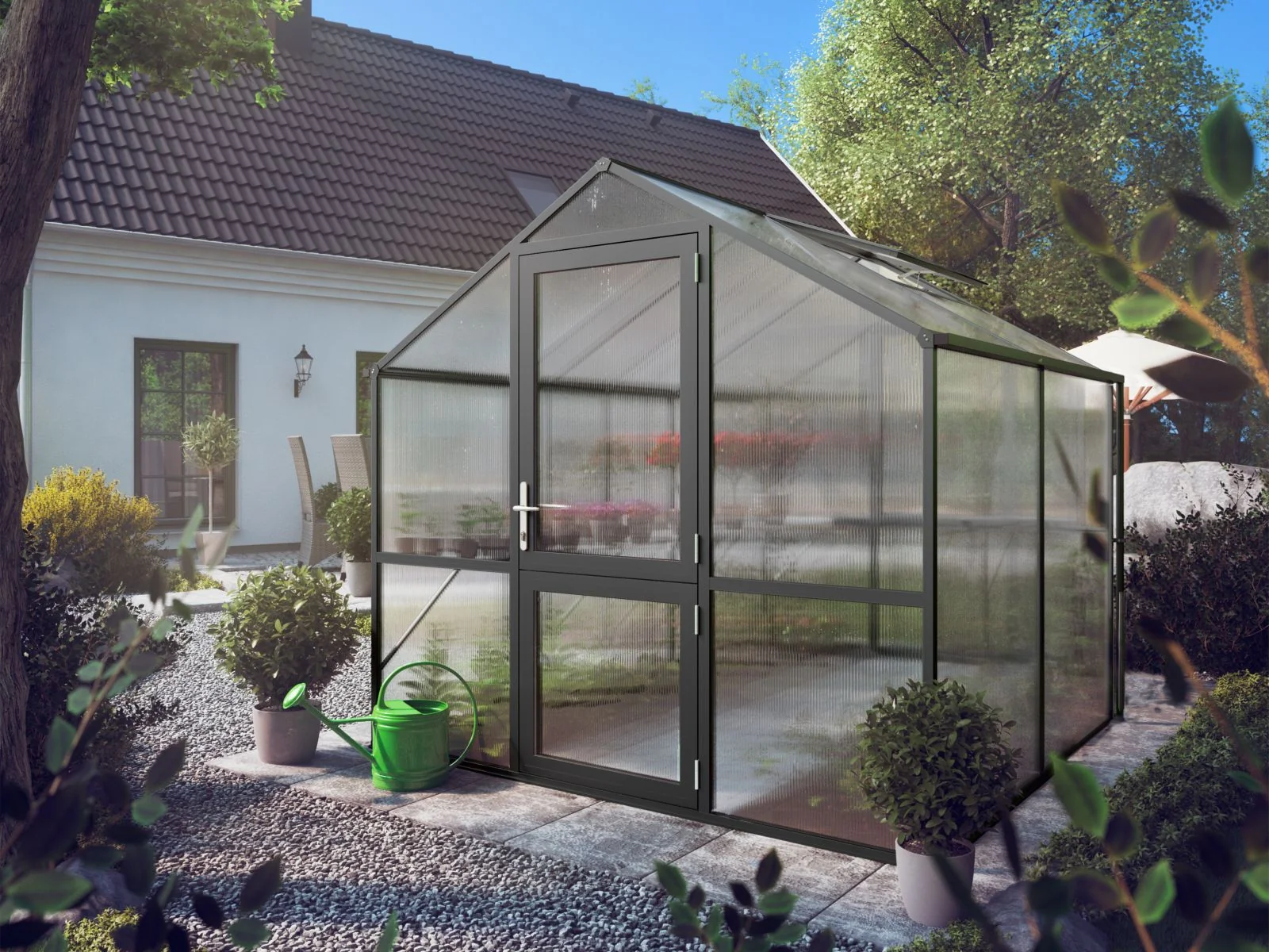 KGT Gewächshaus Rose II, HKP 10 mm, anthrazit-grau