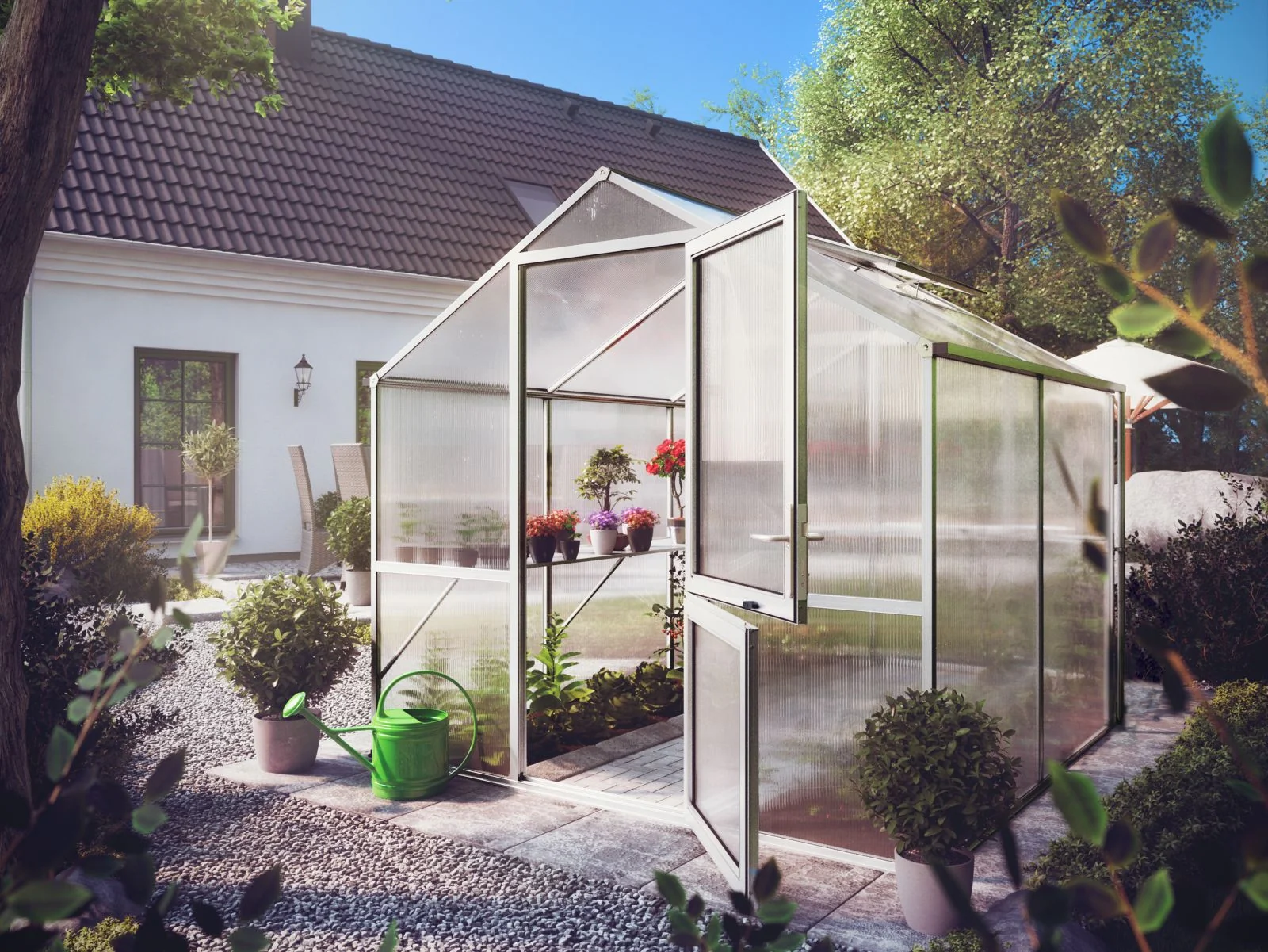 KGT Gewächshaus Rose II, HKP 10 mm, pressblank