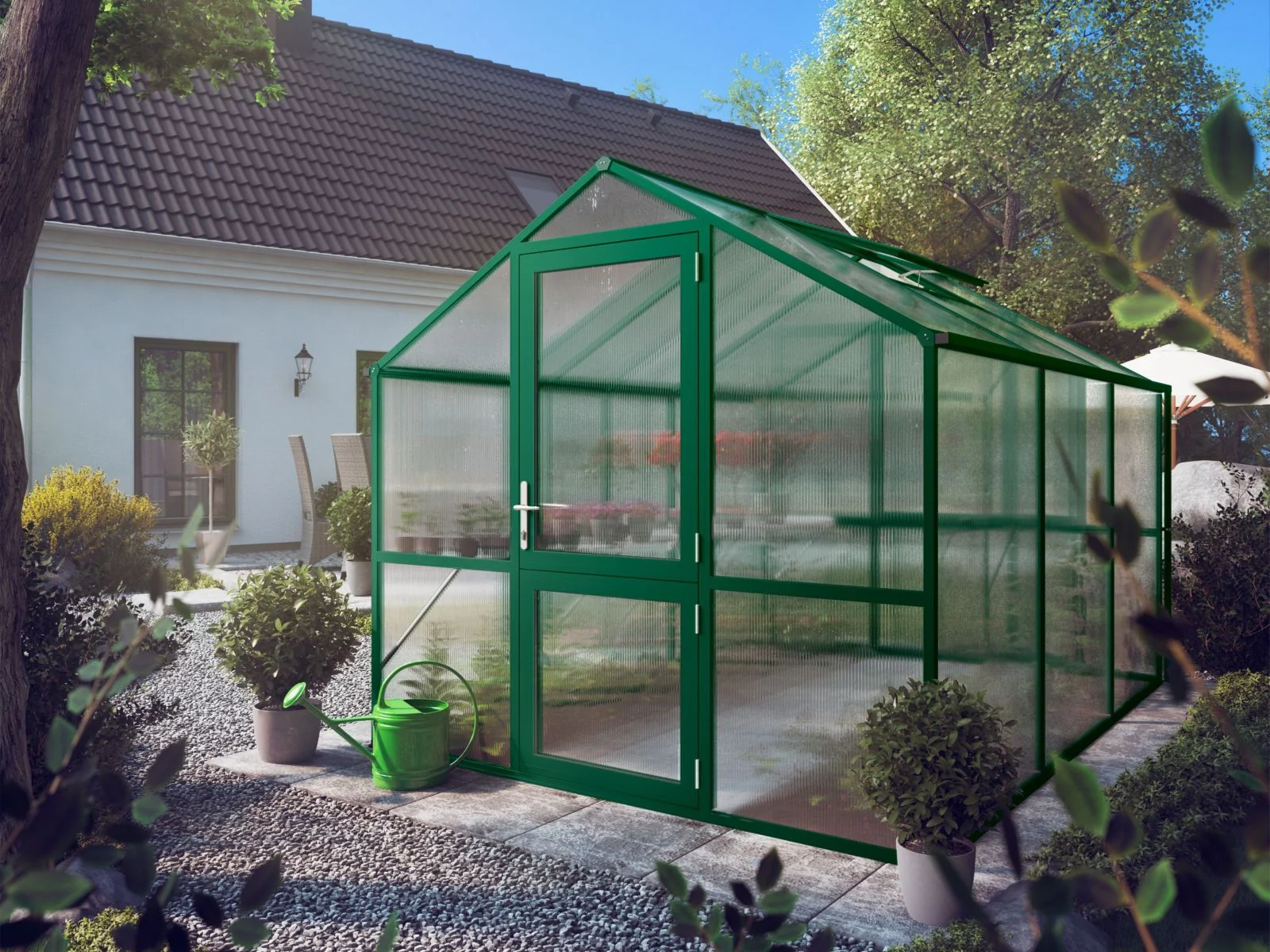 KGT Gewächshaus Rose III, HKP 10 mm, moosgrün