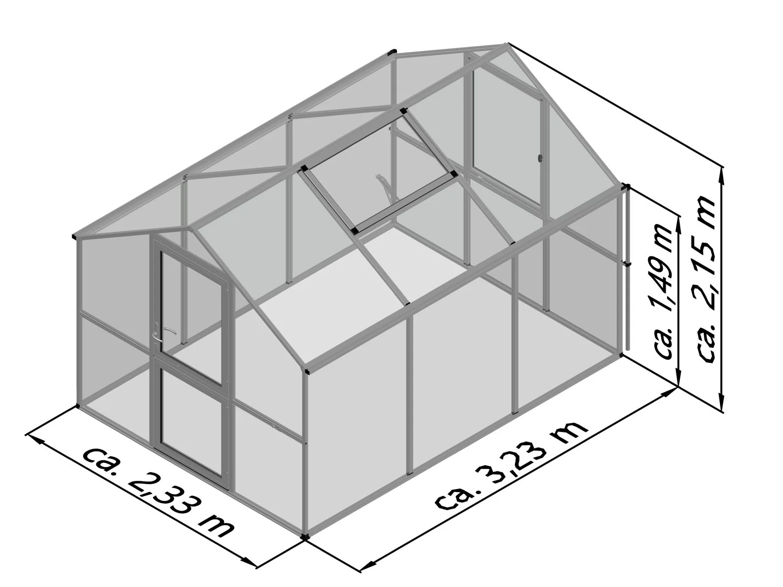 KGT Gewächshaus Rose III, HKP 10 mm, pressblank - Image 9