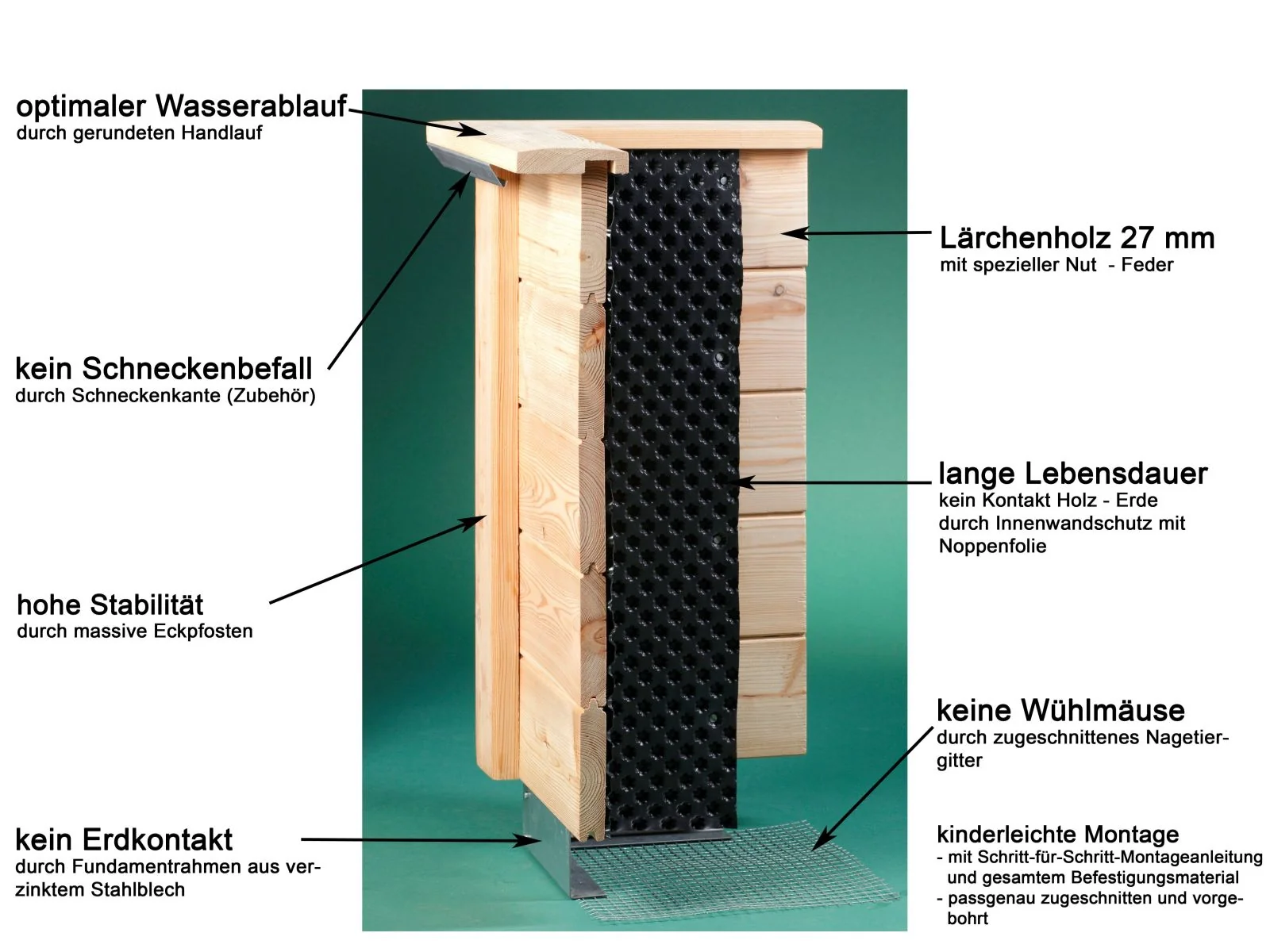 KGT Holz-Hochbeet Woody 130 - Image 10