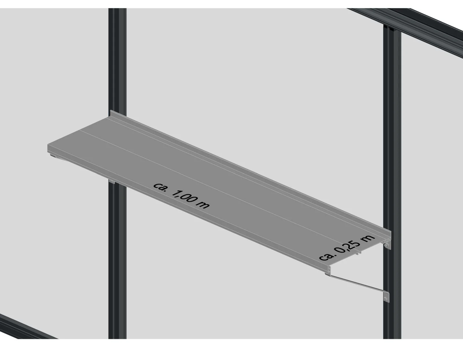KGT Universal Aluminium Hänge Regal 100 - Image 2