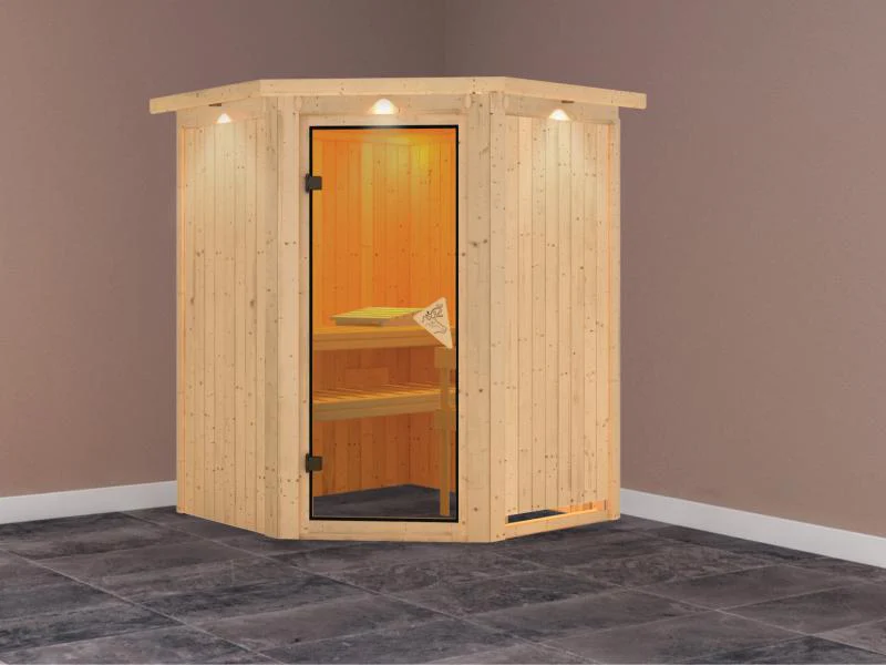 Larin - Karibu Sauna ohne Ofen - mit Dachkranz - - Image 2