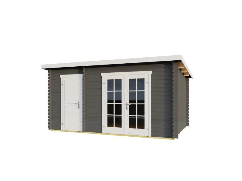 Lasita Blockbohlenhaus Belmont 2 2-Raum carbongrau 34 mm - Image 2