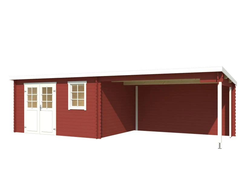 Lasita Blockbohlenhaus Reno schwedenrot 28 mm - Image 2