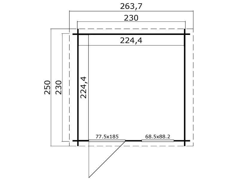 Lasita Blockbohlenhaus Wels 2 230 natur 28 mm - Image 3