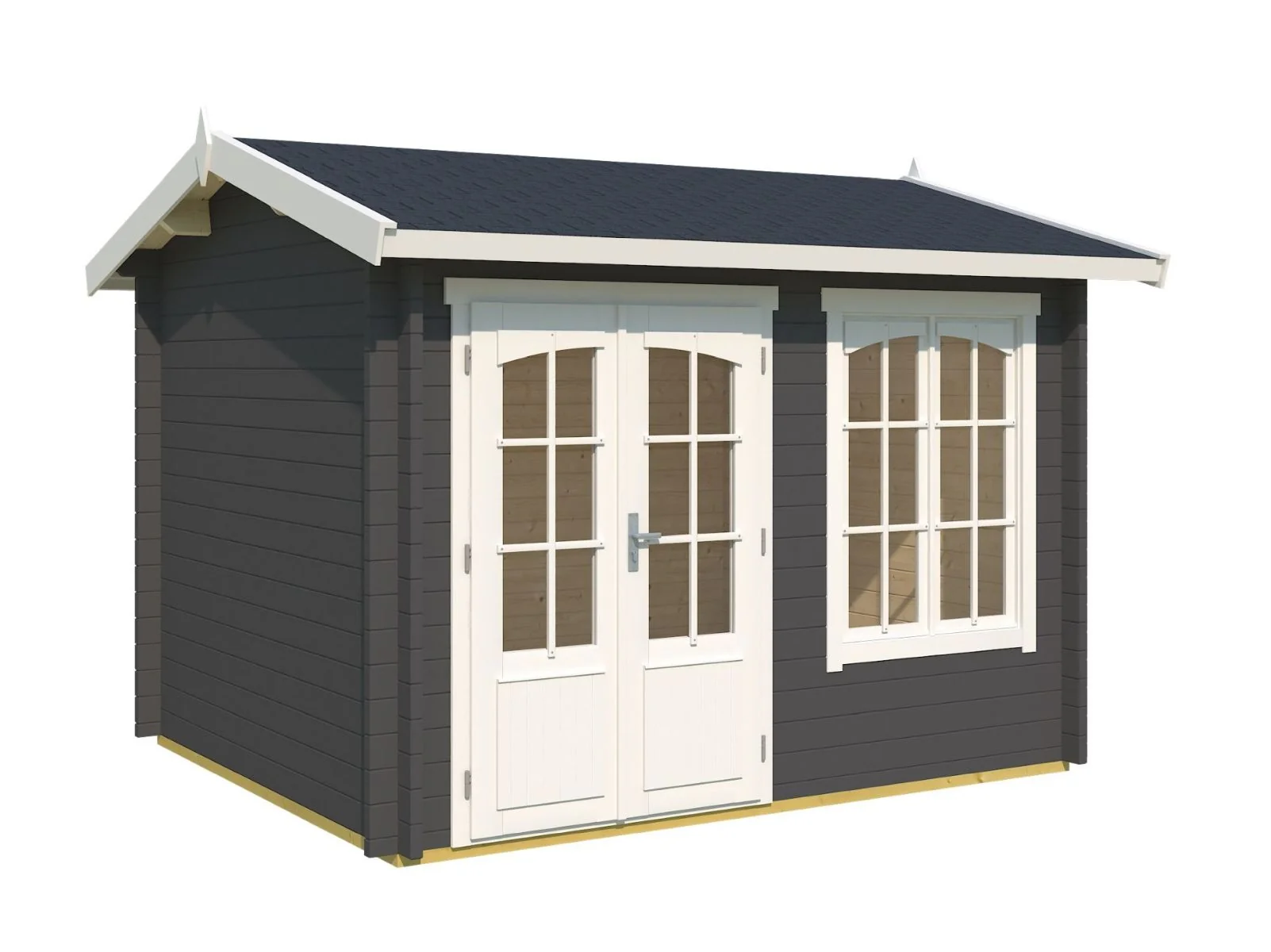 Lasita Gartenhaus Alex 44 mm Wandstärke, carbongrau - Image 5