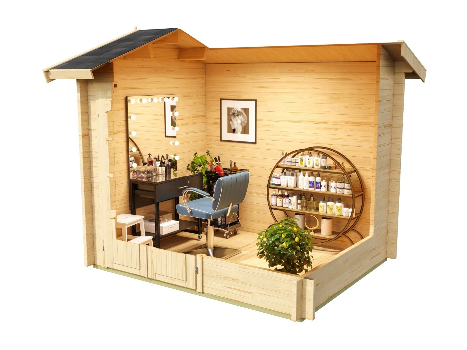 Lasita Gartenhaus Alex Mini 44 mm Wandstärke, carbongrau - Image 5