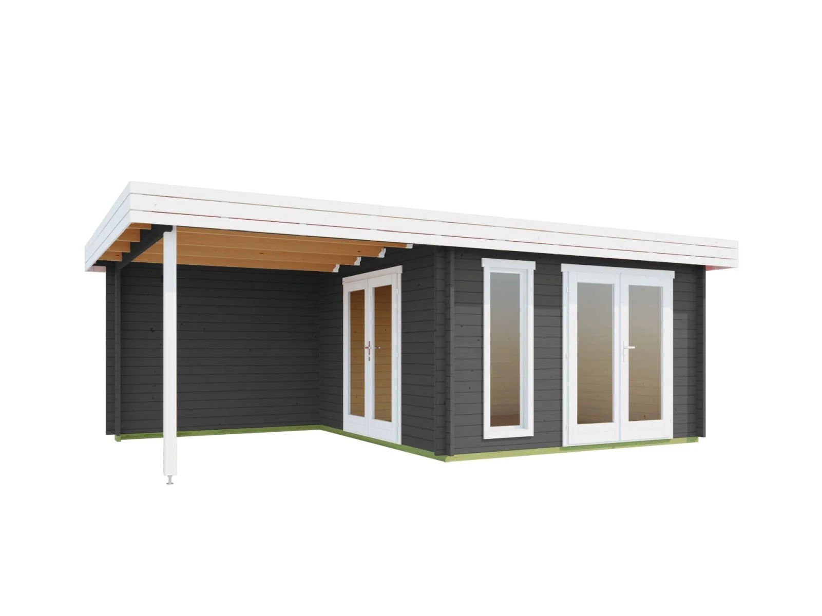 Lasita Gartenhaus Anders 44 mm Wandstärke, carbongrau - Image 3