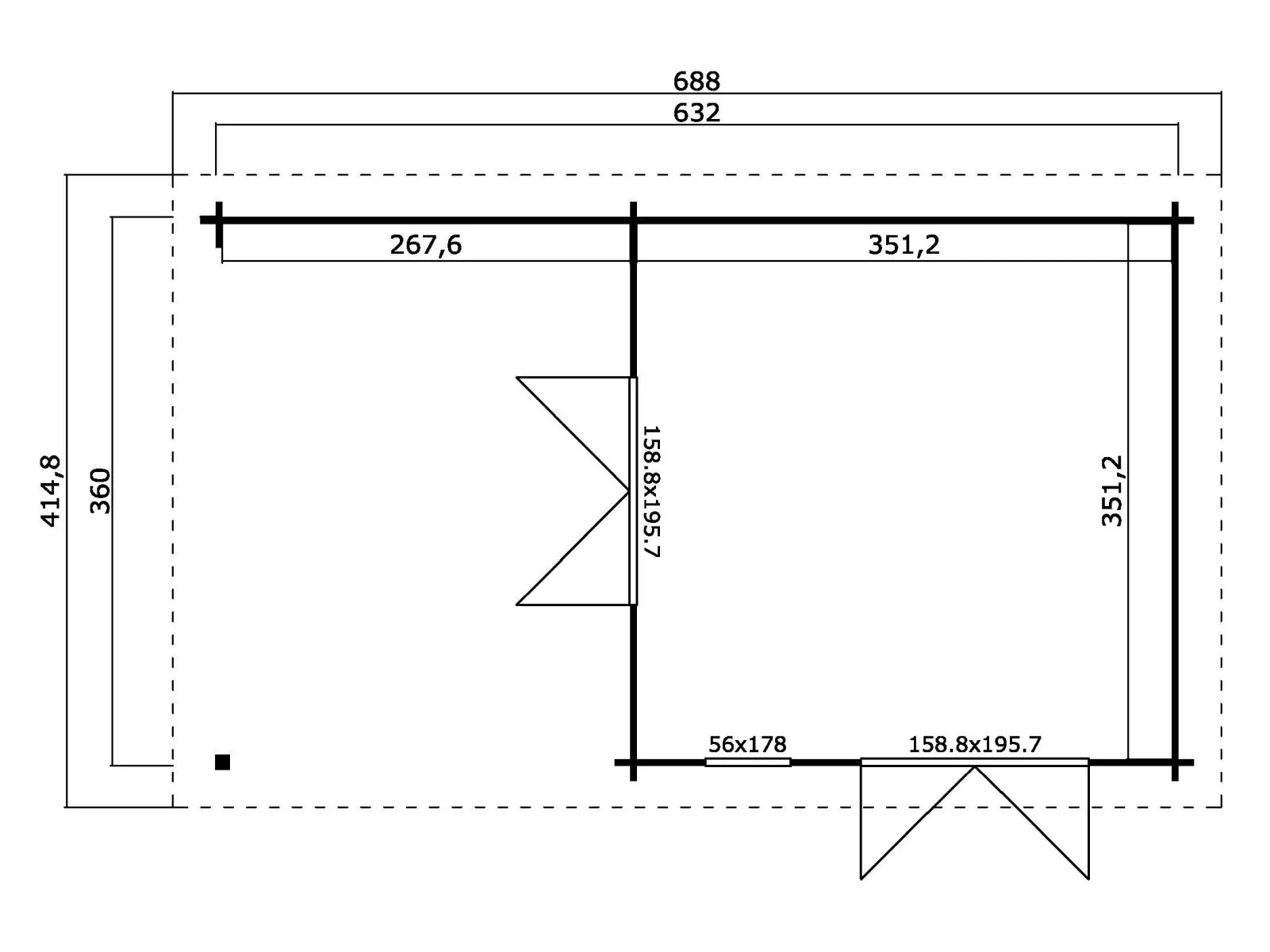 Lasita Gartenhaus Anders 44 mm Wandstärke, grüngrau - Image 2
