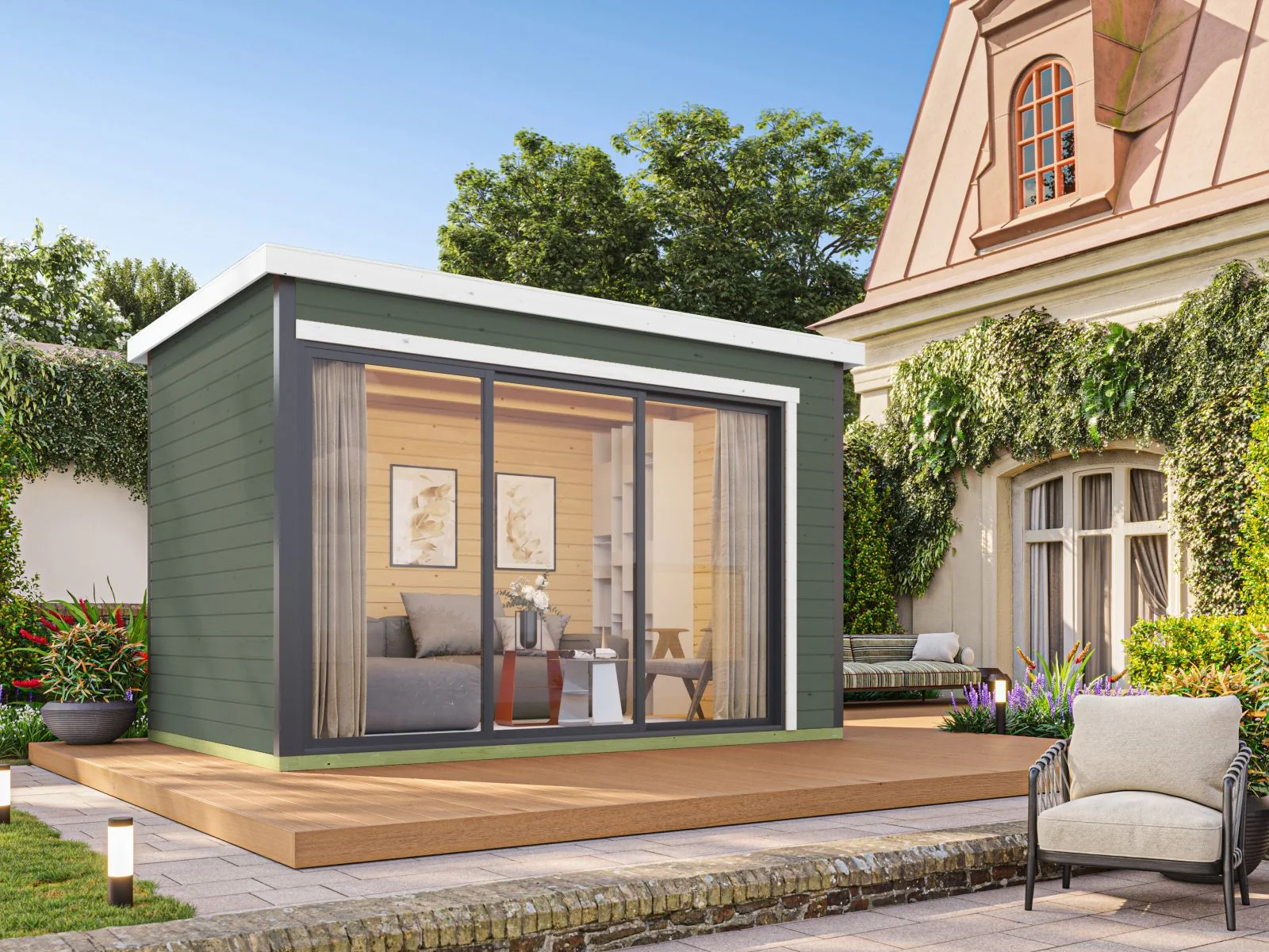Lasita Gartenhaus Austin 3, grüngrau