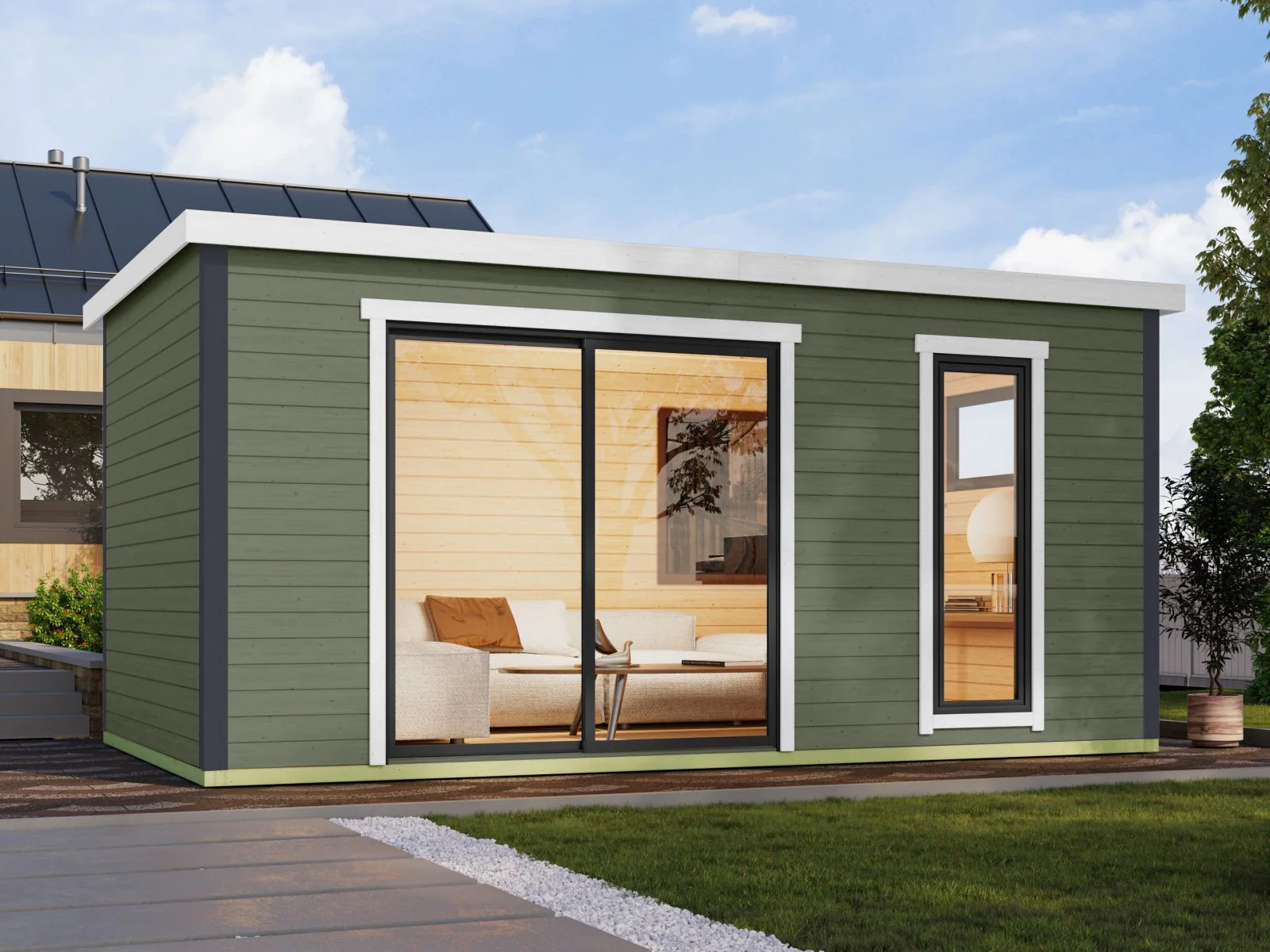 Lasita Gartenhaus Austin 7, grüngrau