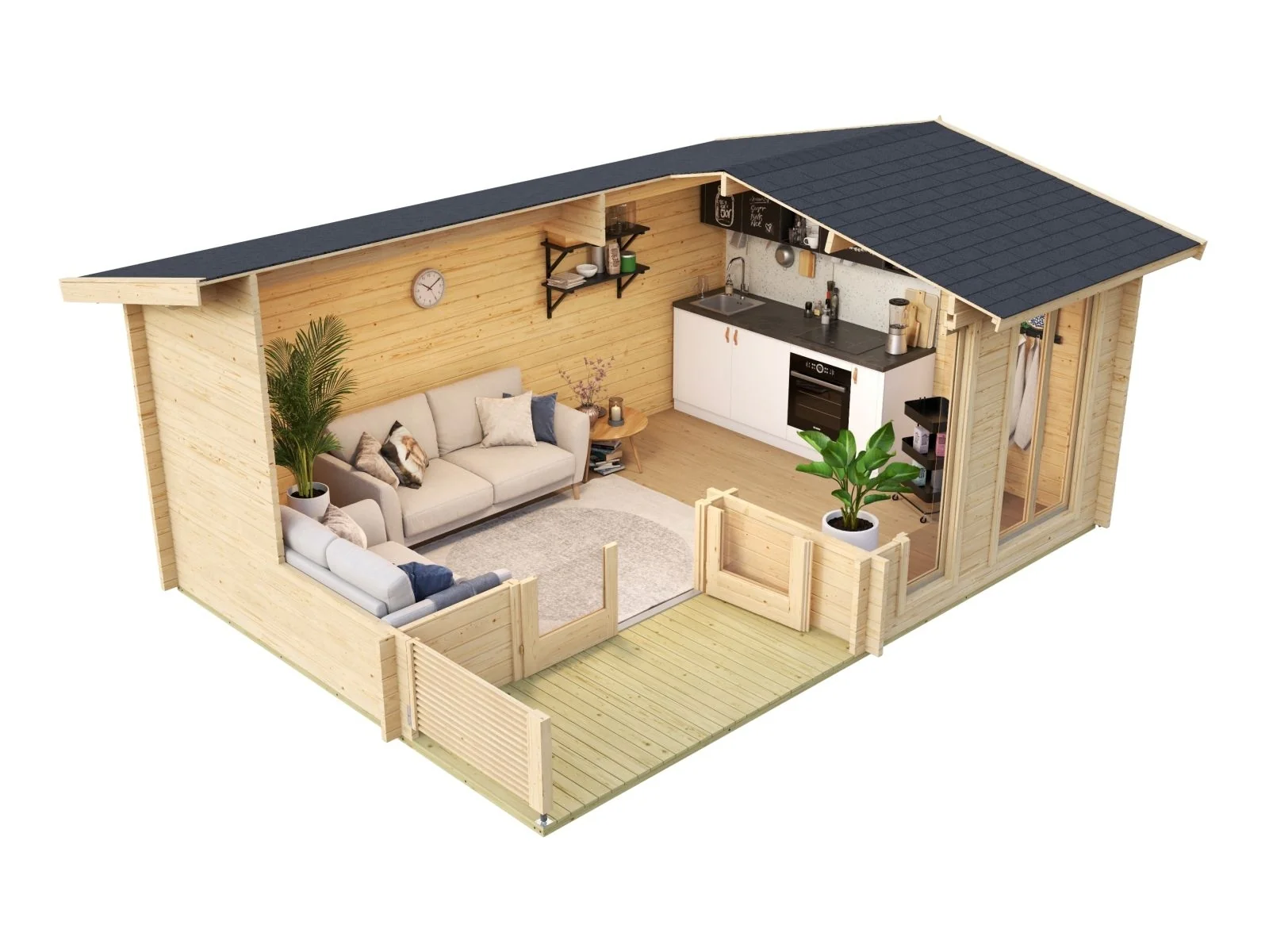 Lasita Gartenhaus Brighton 44 mm, carbongrau - Image 2