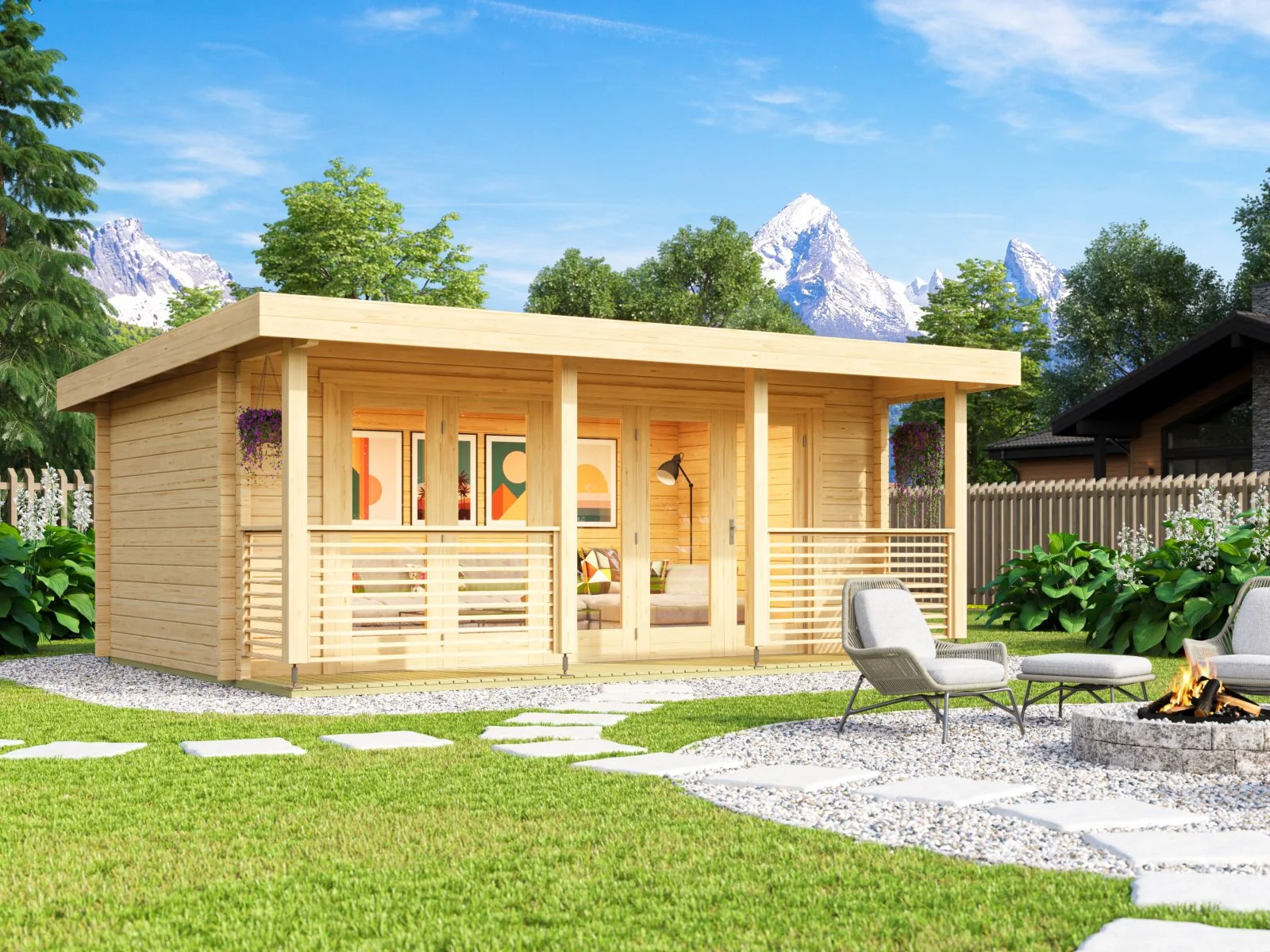 Lasita Gartenhaus Liverpool 1, naturbelassen, 70 mm