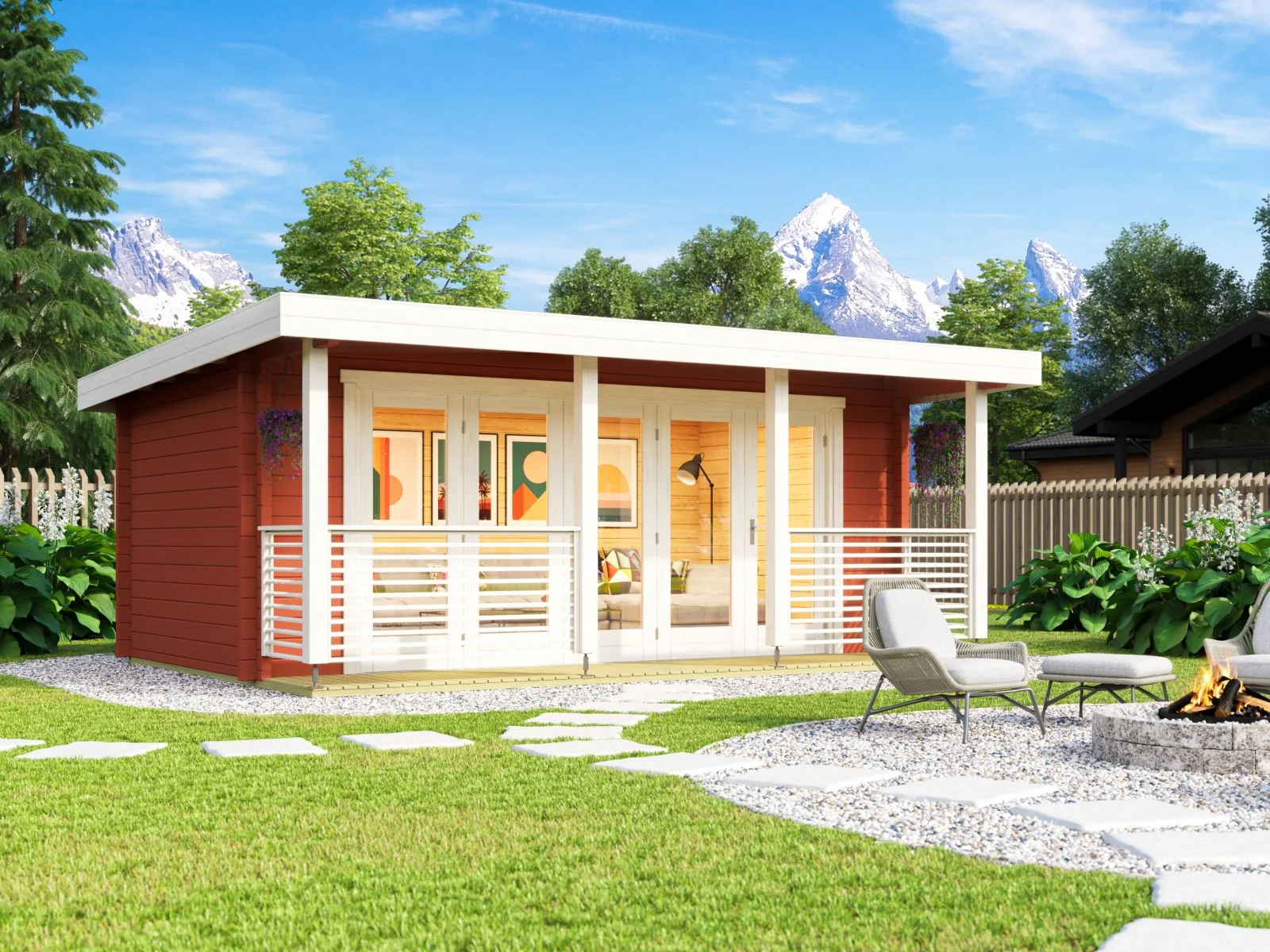 Lasita Gartenhaus Liverpool 1, schwedenrot, 70 mm