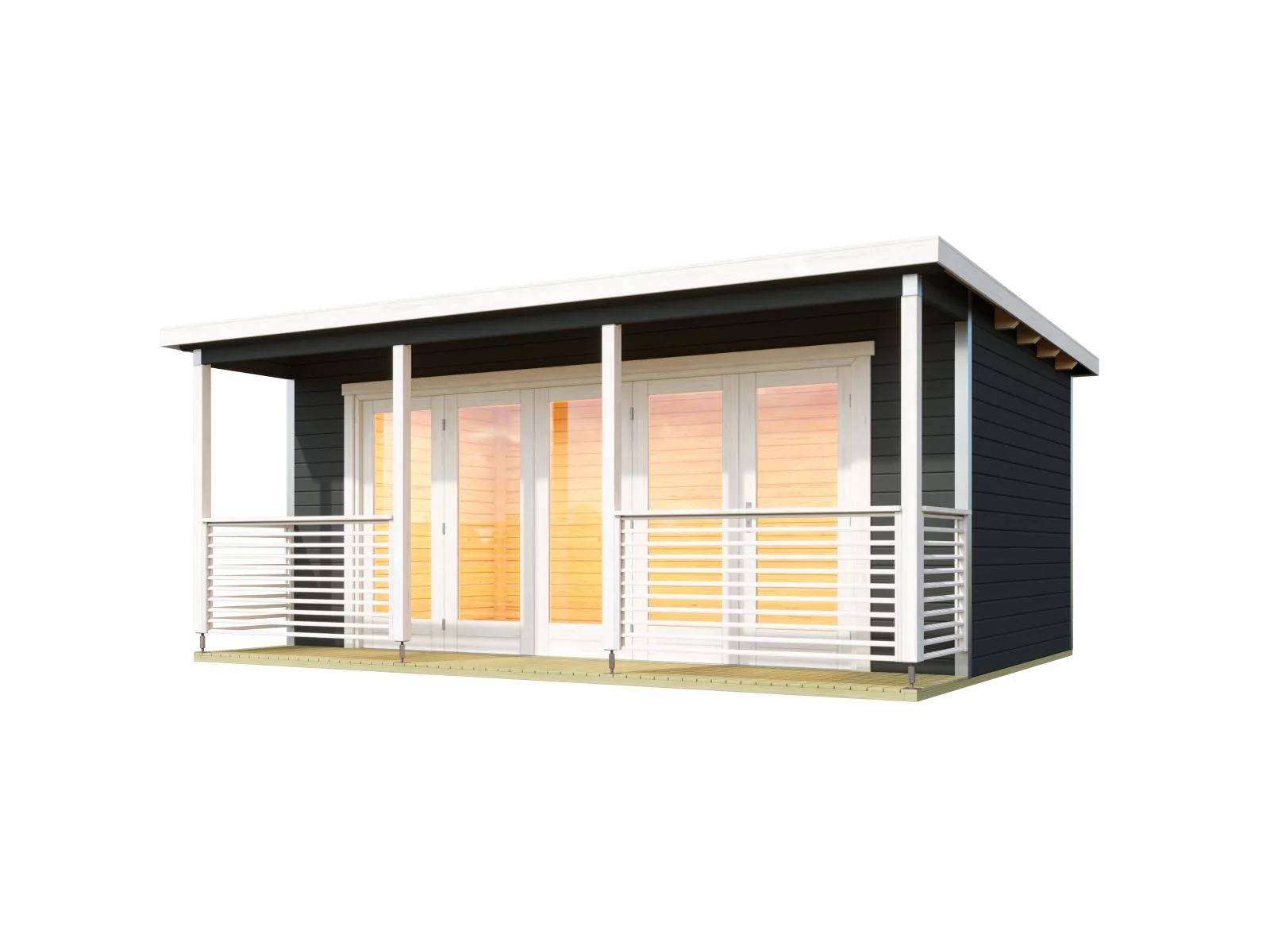 Lasita Gartenhaus Liverpool 2 , carbongrau, 44 mm - Image 2