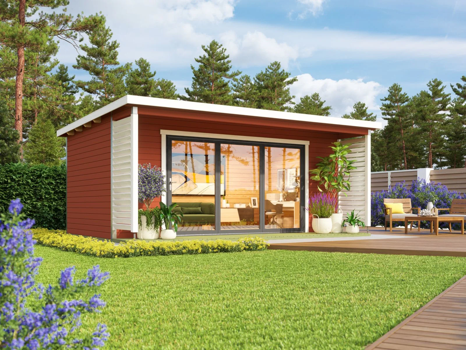Lasita Gartenhaus Liverpool 3 , schwedenrot, 44 mm